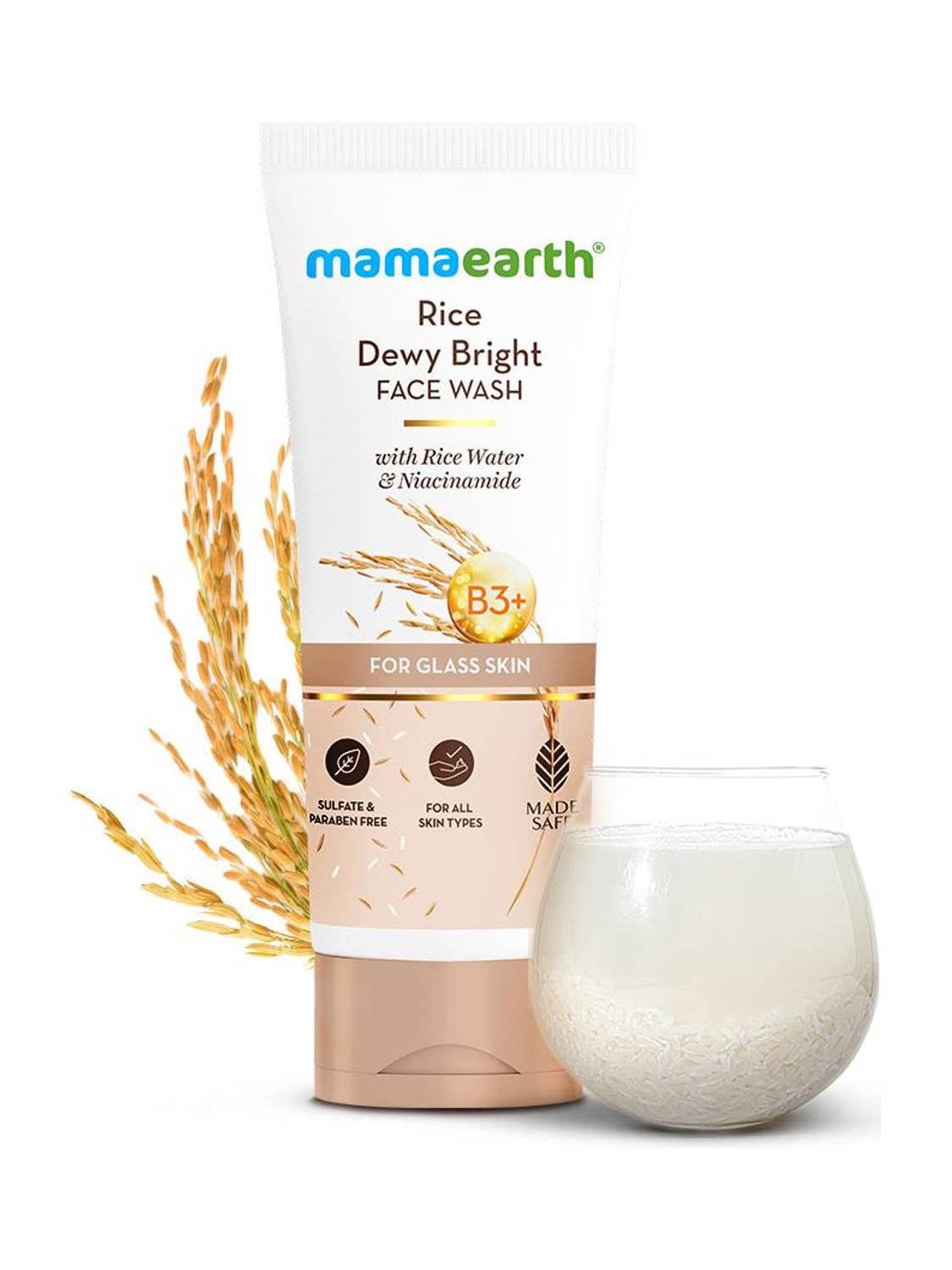 Mamaearth Rice Dewy Bright Face Wash 100ml - Image 1