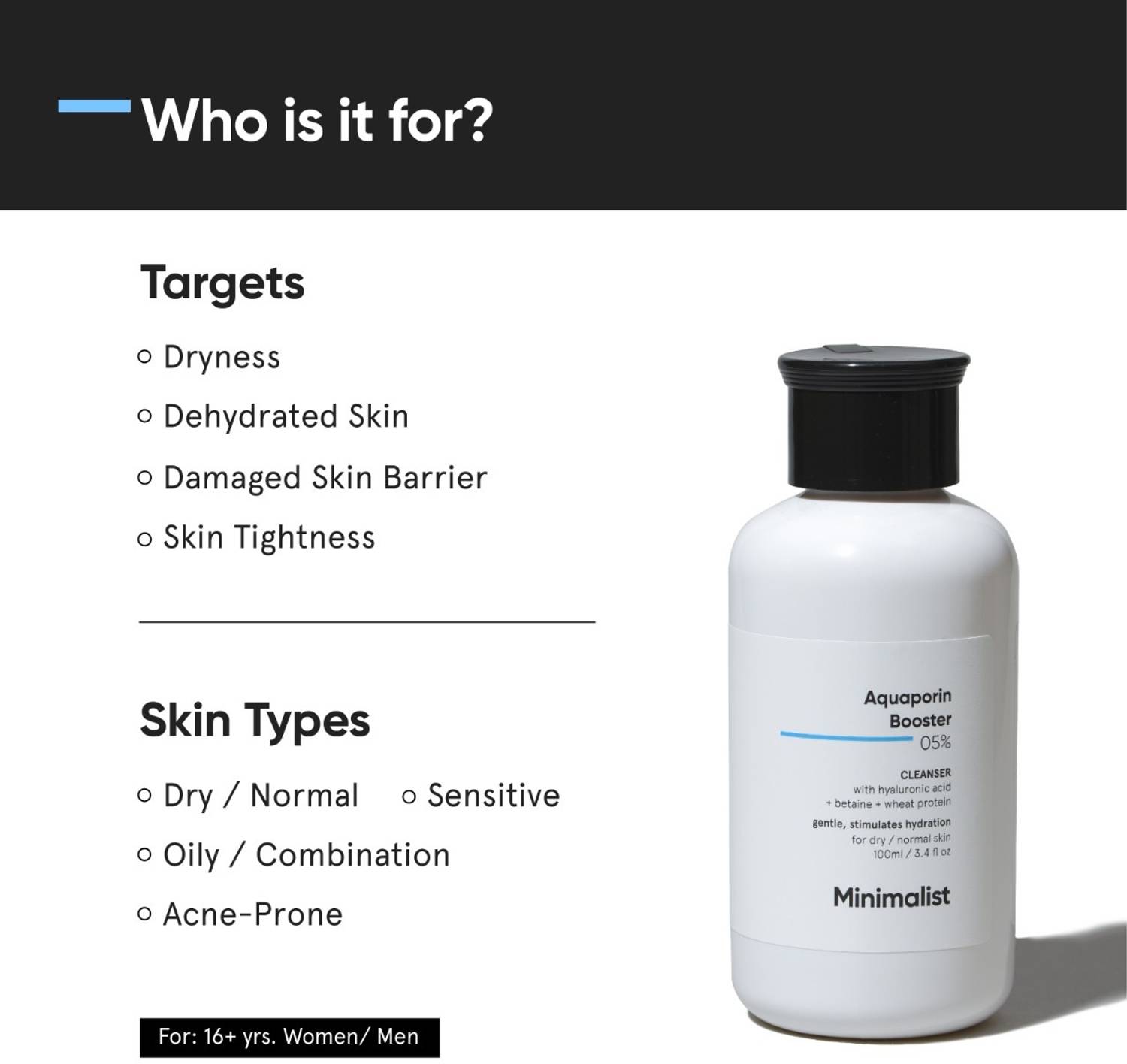 Minimalist 5% Aquaporin Booster Cleanser for Dry Skin - Image 4