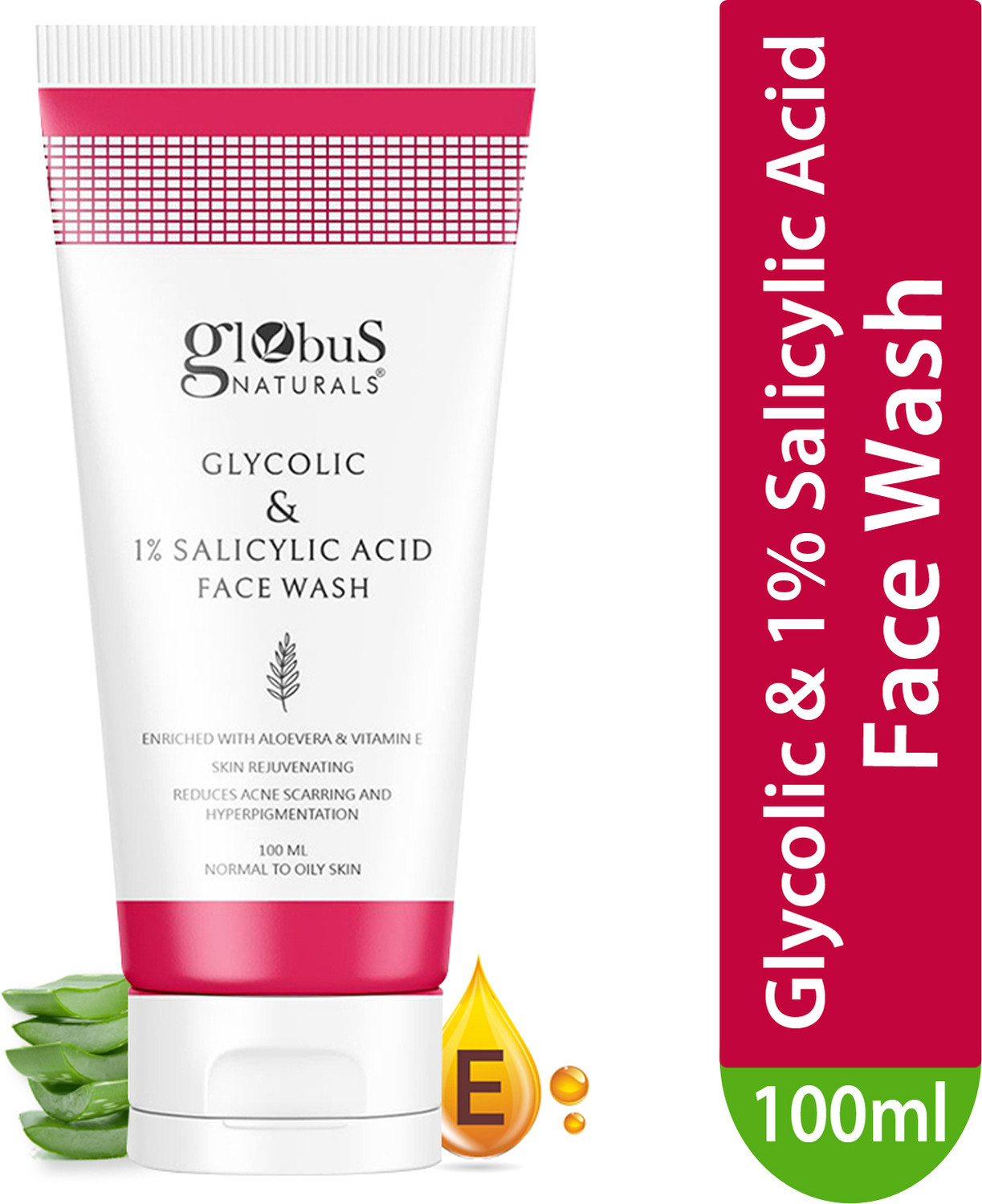 Image of Globus Naturals Glycolic & 1% Salicylic Acid Face Wash