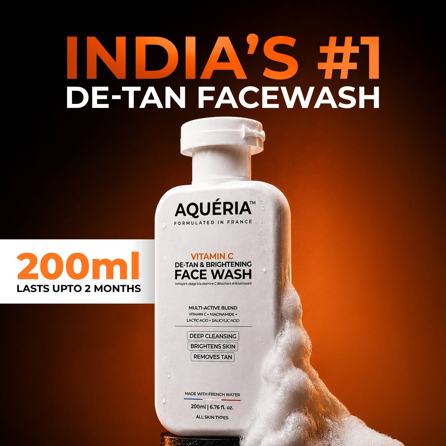 Aqueria Vitamin C De-Tan & Brightening | Multi Active Cleanser f... more