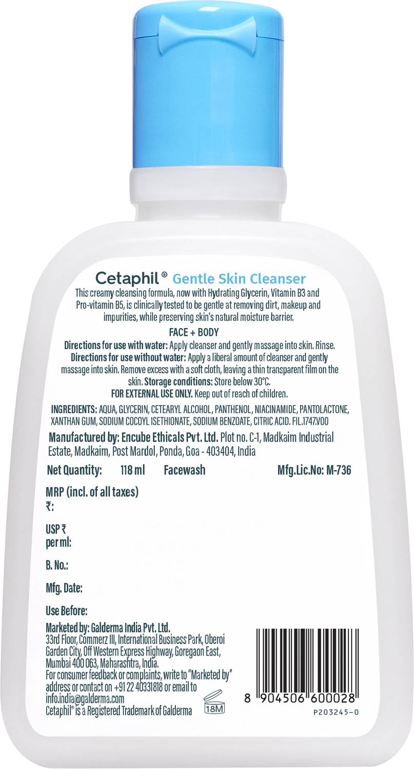 Cetaphil Gentle Skin Cleanser Face Wash 118 ml - Image 2