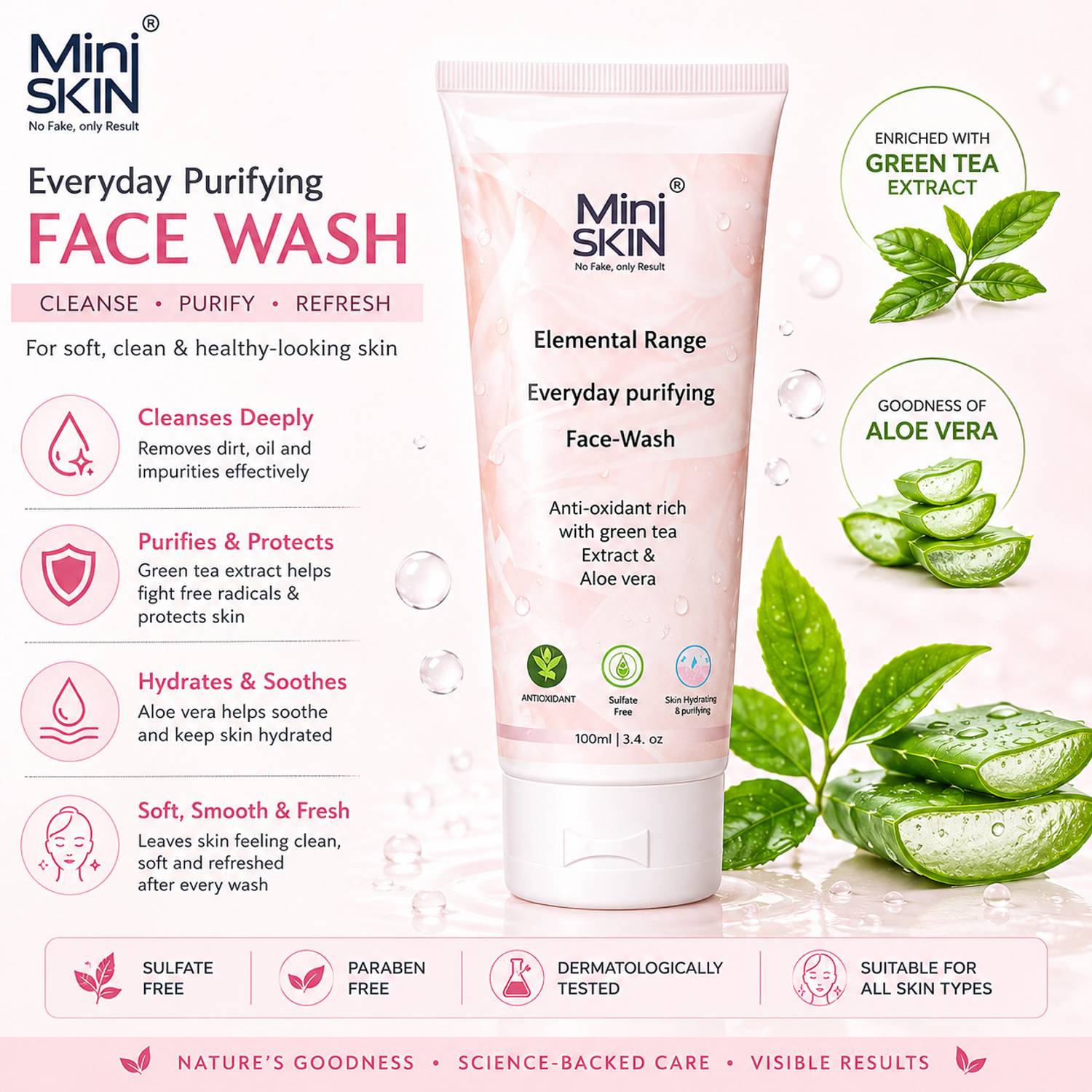 Miniskin Mini Skin Brightening FaceWash, Deep Cleansing Refreshin