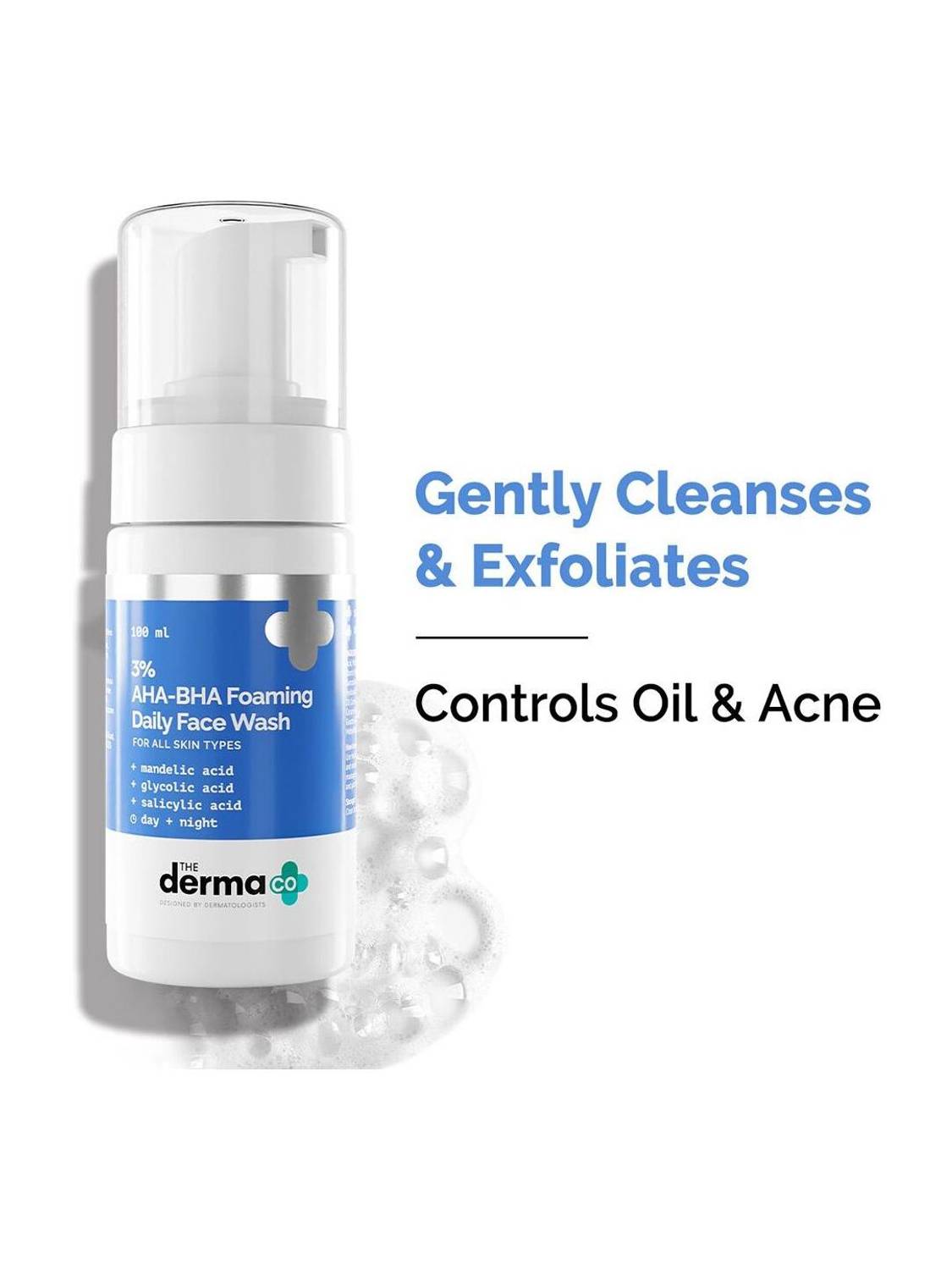 The Derma Co AHA-BHA Foaming Cleanser for All Skin Types Face Wash