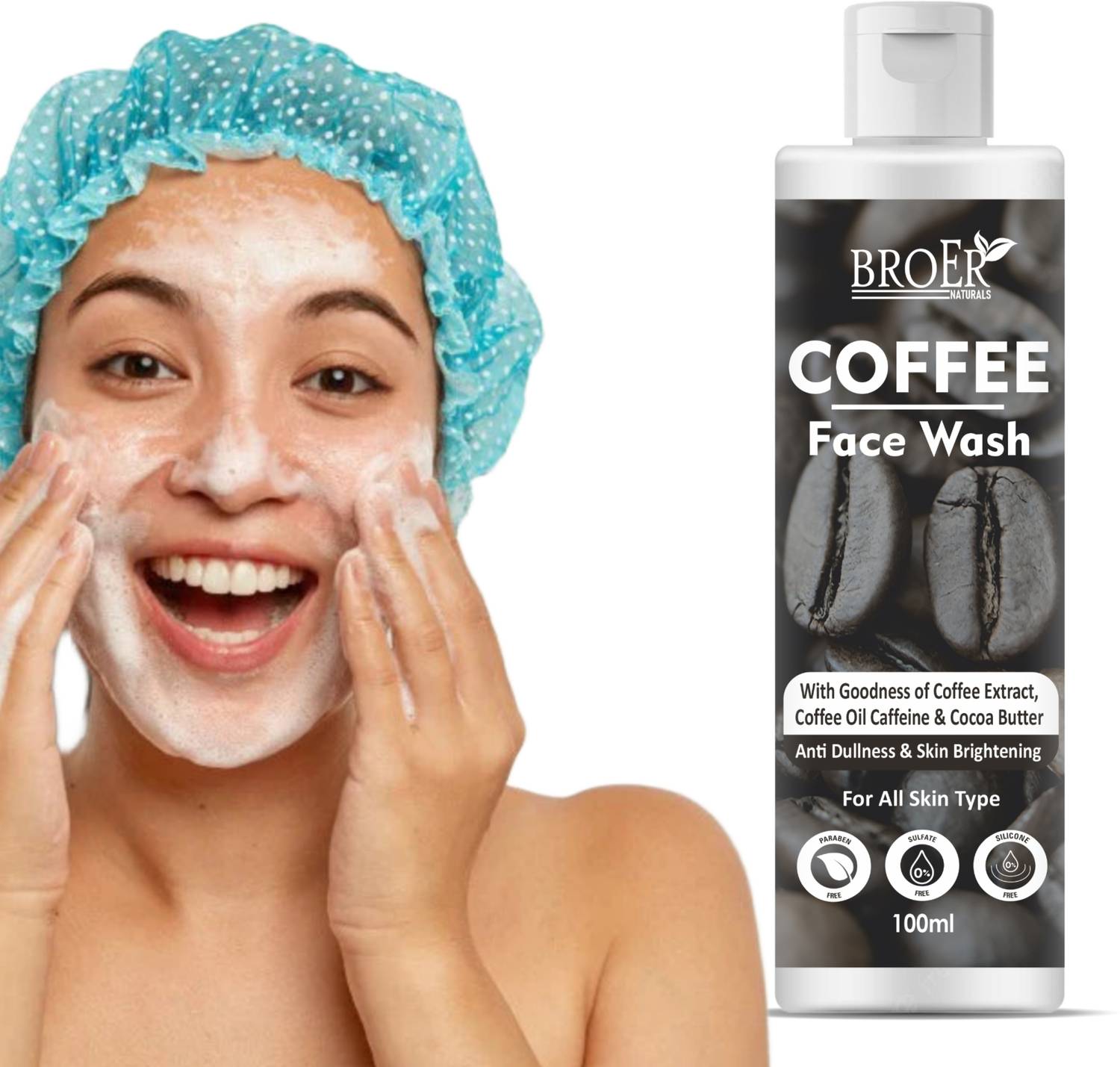 BROER Blackhead Removal, Deep Cleansing & De-Tanning Coffee Face wash For Women Face Wash