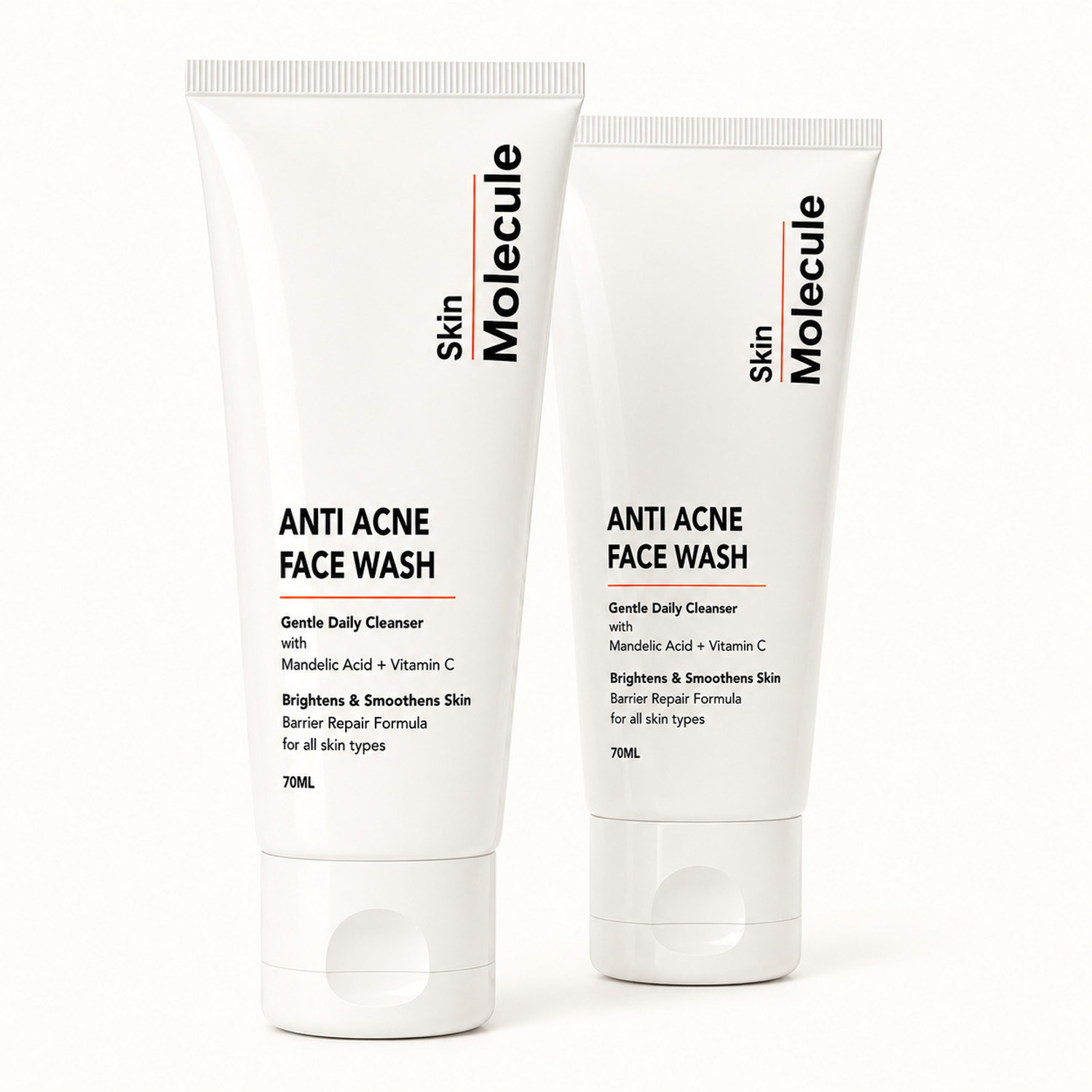 Image of Skin Molecule Anti Acne Facewash with Mandelic Acid & Vitamin C | Deep Cleansing Face Cleanser for Acne Prone Skin | Brightens & Smoothens Skin Face Wash