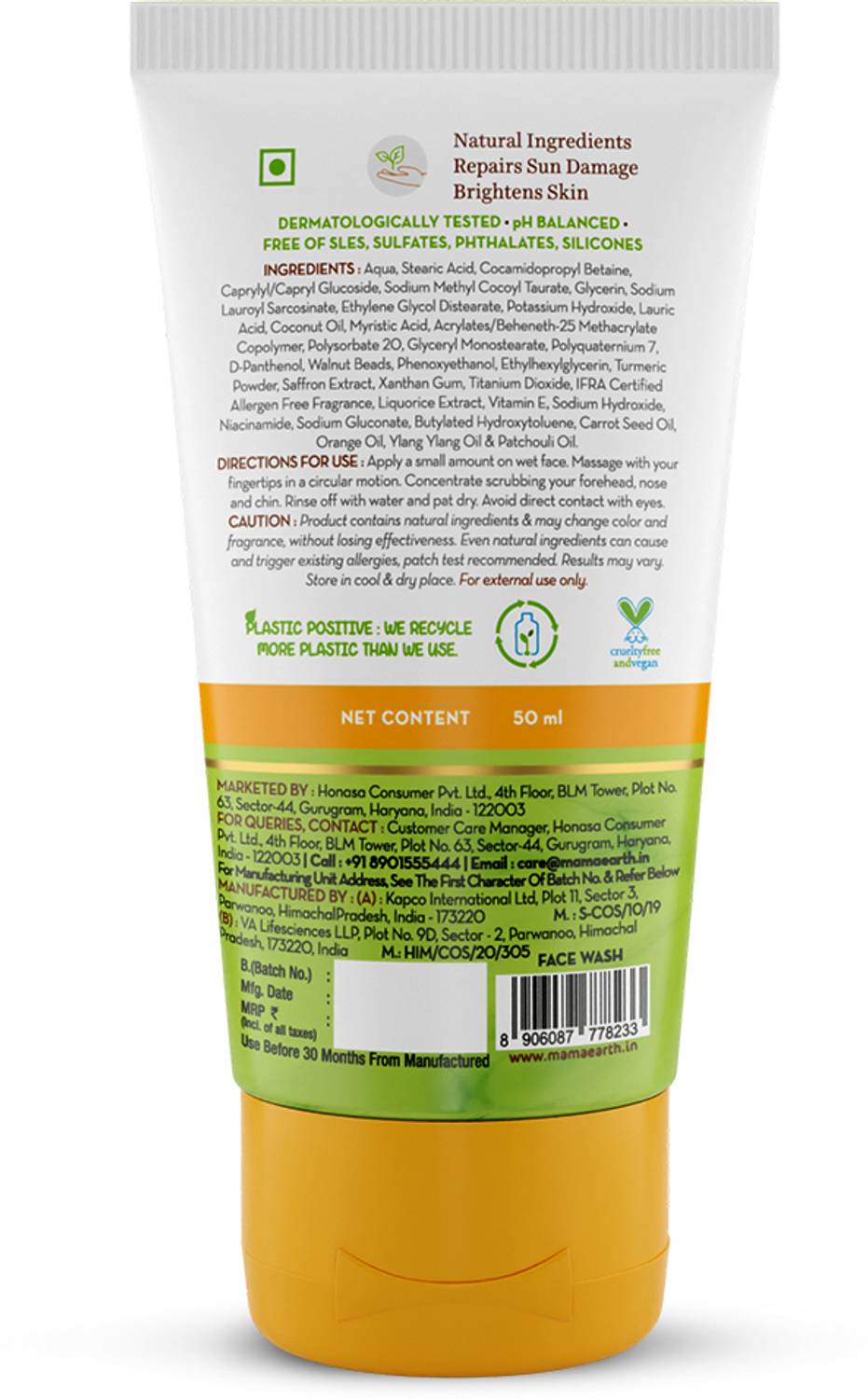 Mamaearth Ubtan Natural Face Wash with Turmeric & Saffron - Image 3