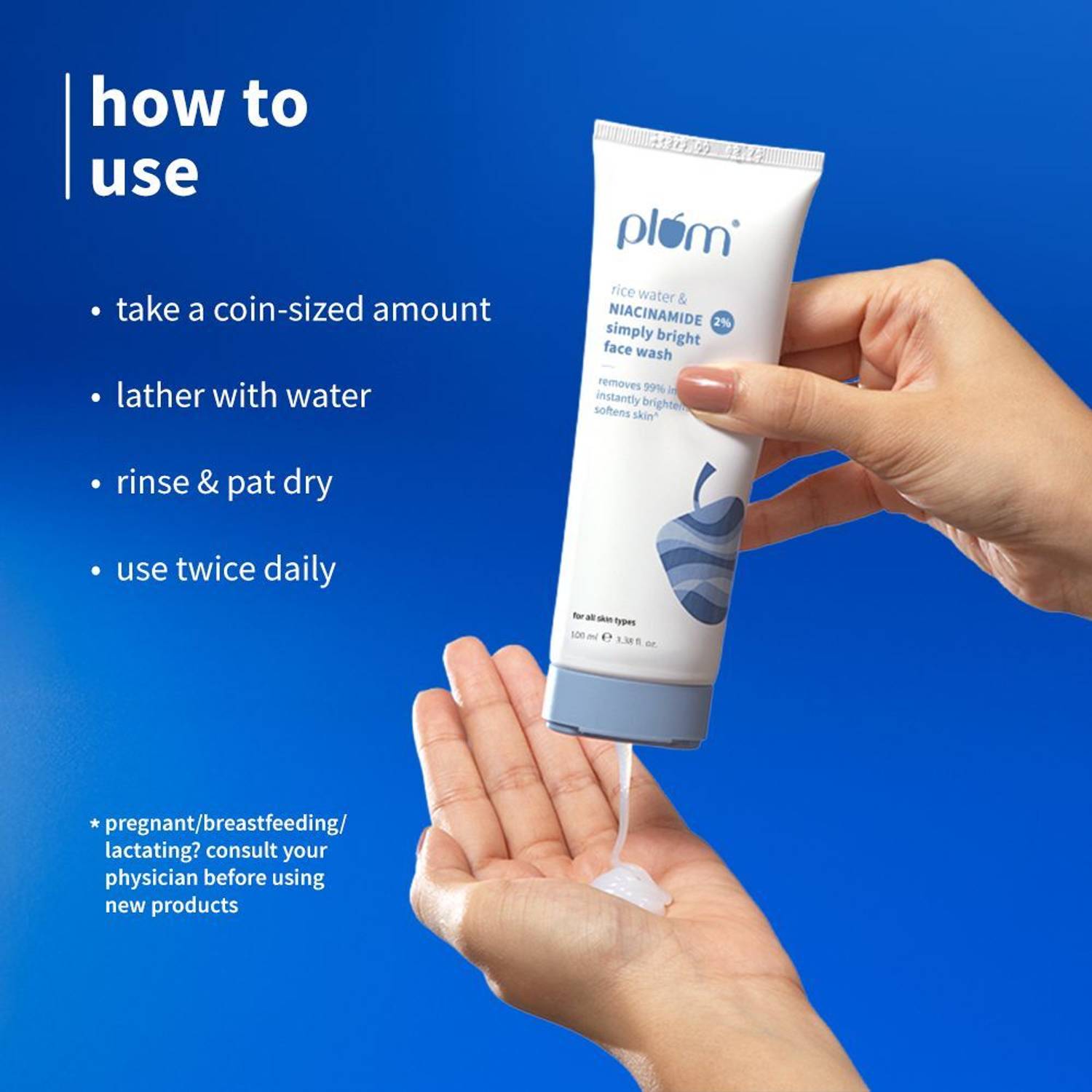 Plum 2% Niacinamide Face Wash with Rice Water 100ml - Image 5