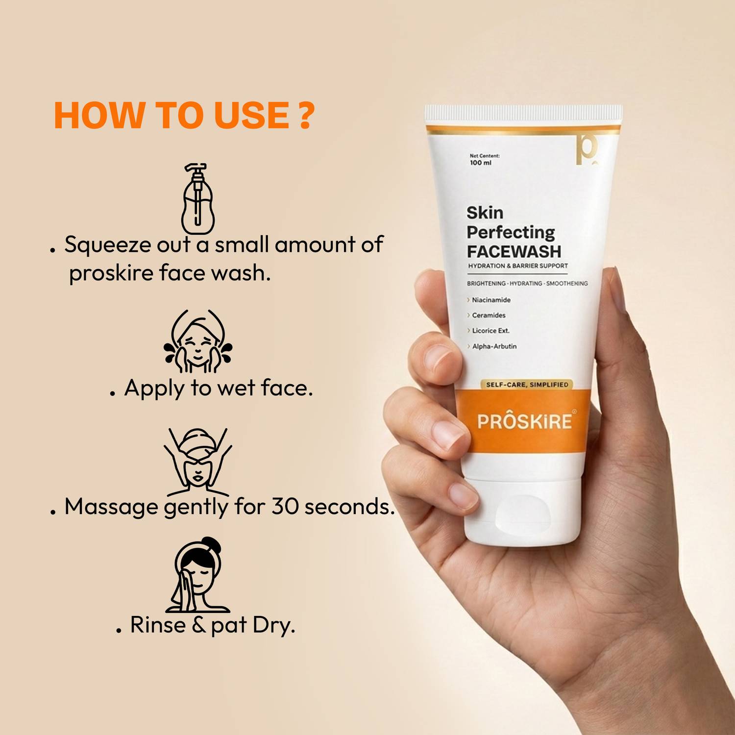 Proskire Skin Perfecting Oil-Free Face Wash 100 ml - Image 4
