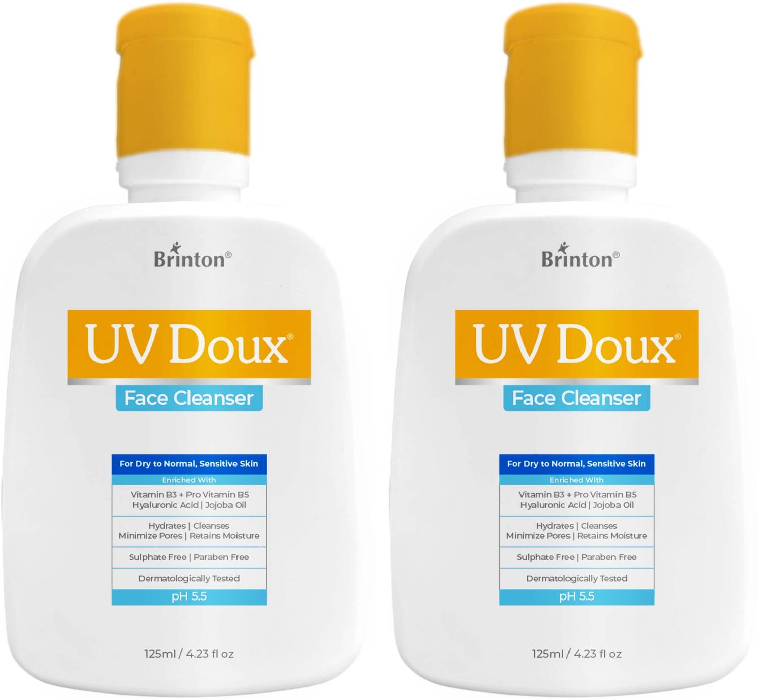 Brinton UV Doux Face Cleanser (125 ml x 2) Face Wash (250 ml)