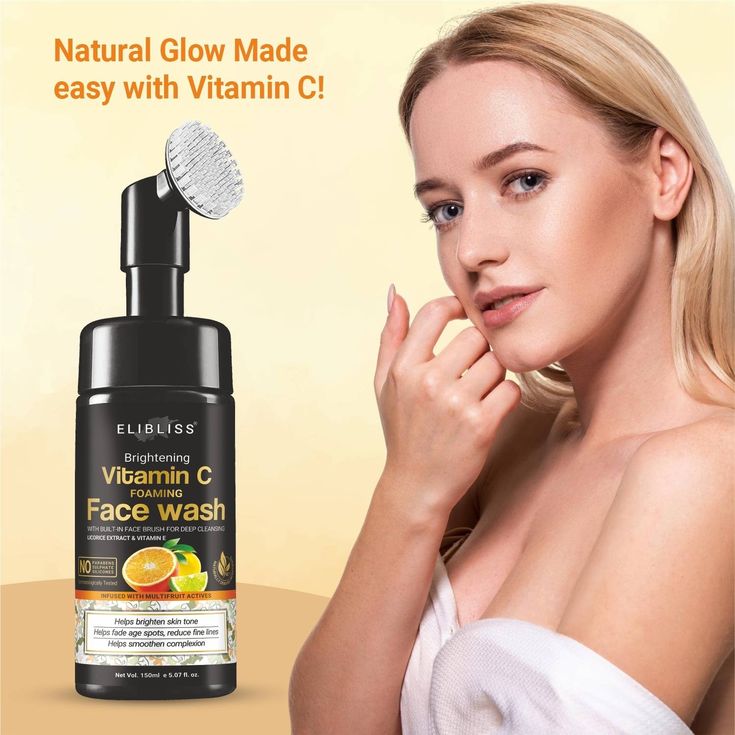 ELIBLISS Brightening Vitamin C Foaming Face Wash, Pack of 3 - Image 4