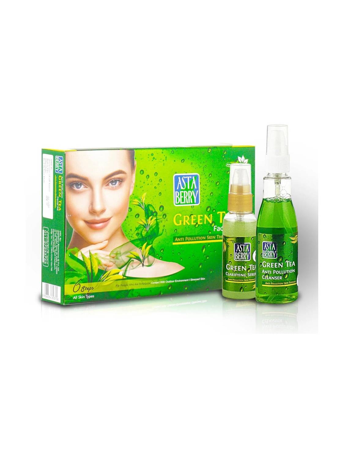 ASTABERRY Green Tea Facial Kit 6 Steps 570ml