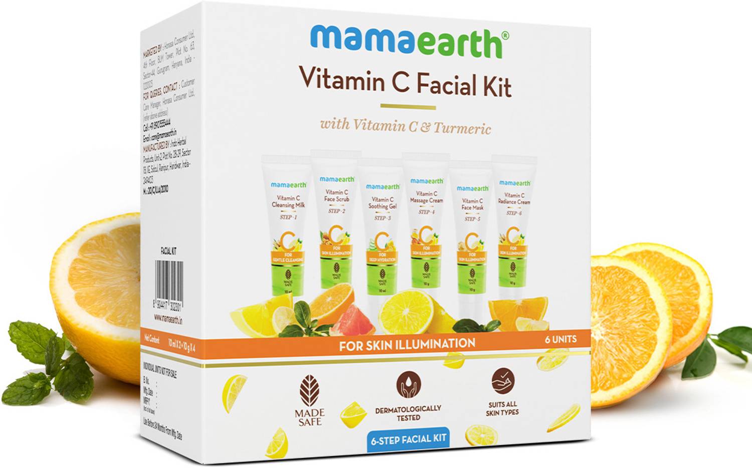 Mamaearth Facial Kit with Vitamin C & Turmeric for Skin Illumination