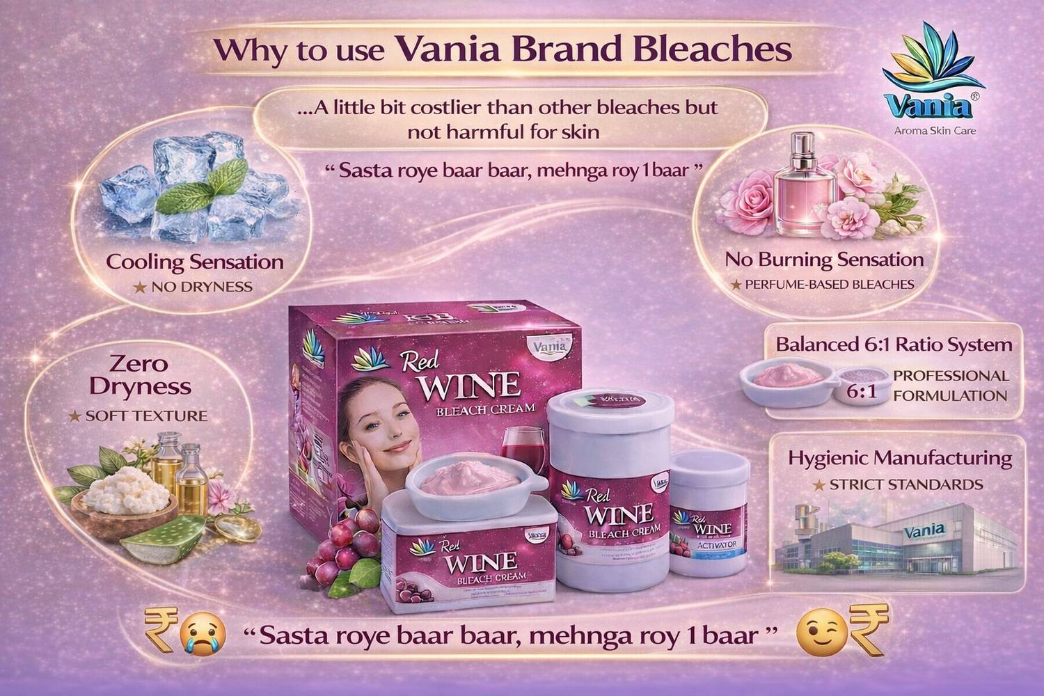 Vania Red Wine Facial Kit & Bleach Cream - Price in India, Buy