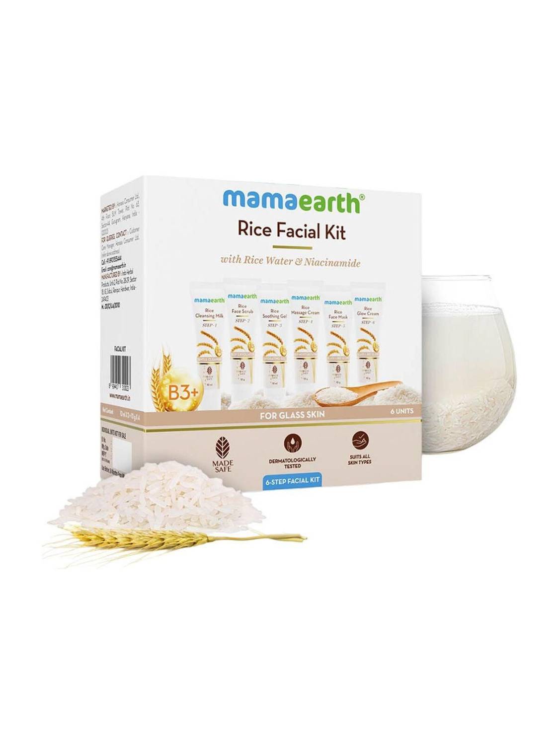 Mamaearth Rice Facial Kit With Rice Water & Niacinamide For Glass Skin In 6 Easy Steps (6 x 10 g) deal from flipkart Mamaearth Rice Facial Kit With Rice Water & Niacinamide For Glass Skin In 6 Easy Steps (6 x 10 g) deal from flipkart