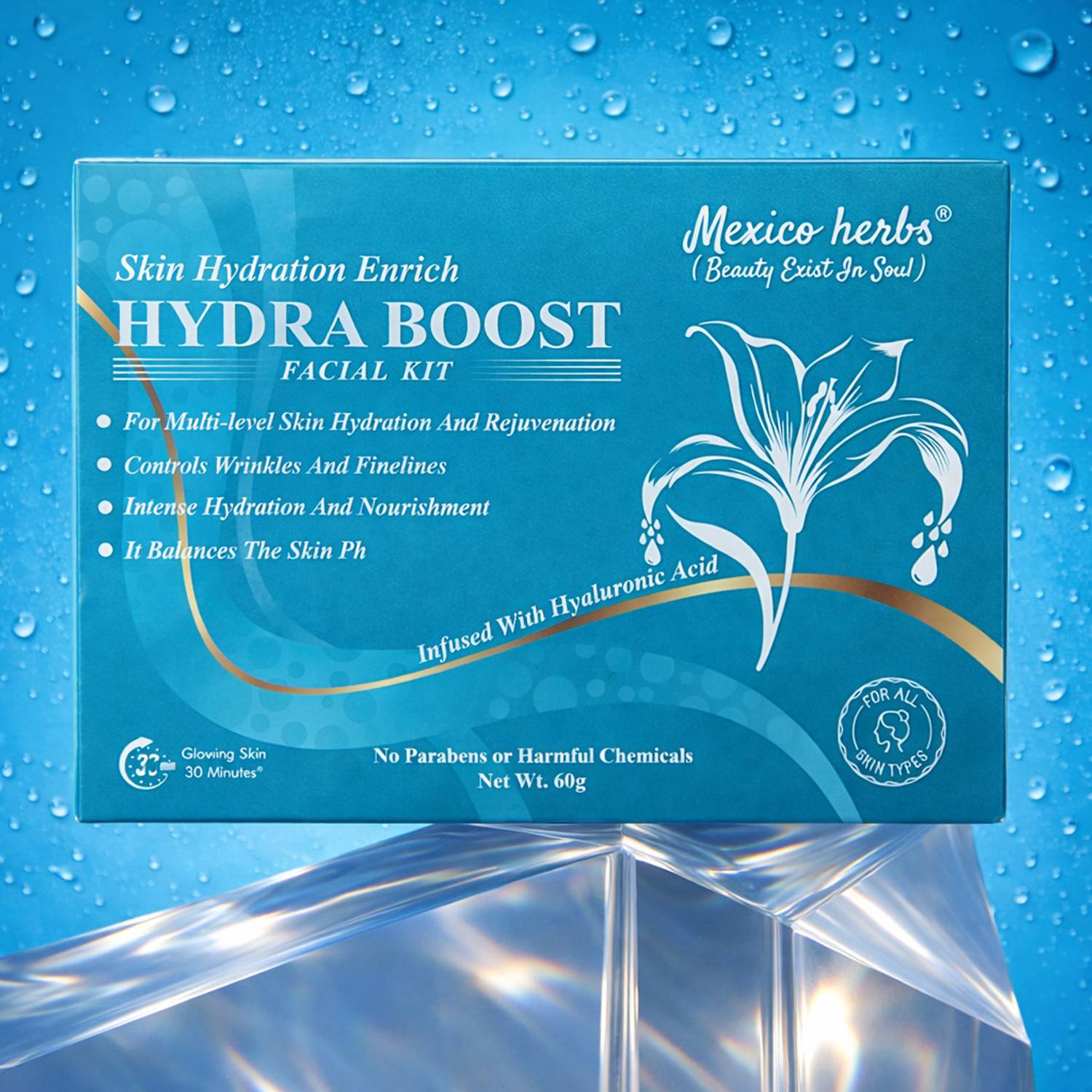 Mexico herbs Hyaluronic Acid Hydra boost facial kit Helps skin wi