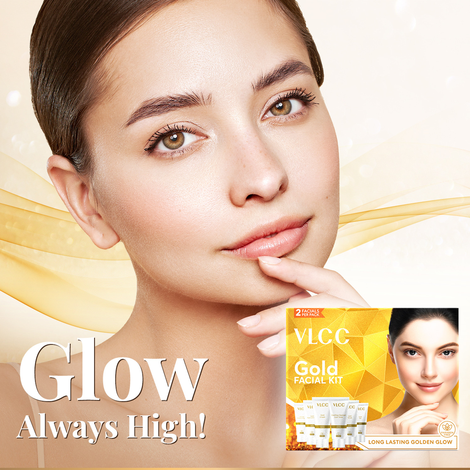 Image of VLCC Gold Facial Kit. Bright & glowing skin - Parlour Glow
