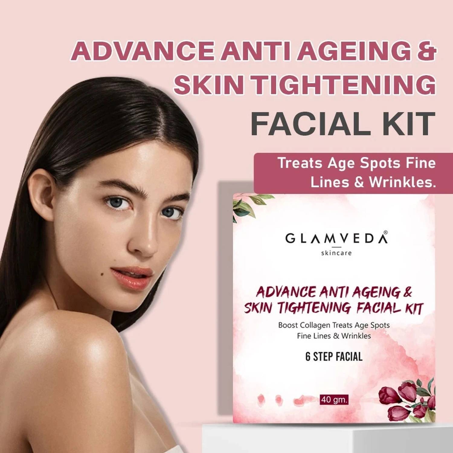 GLAMVEDA Advance Anti Ageing & Skin Tightening Facial Kit 40 g (4