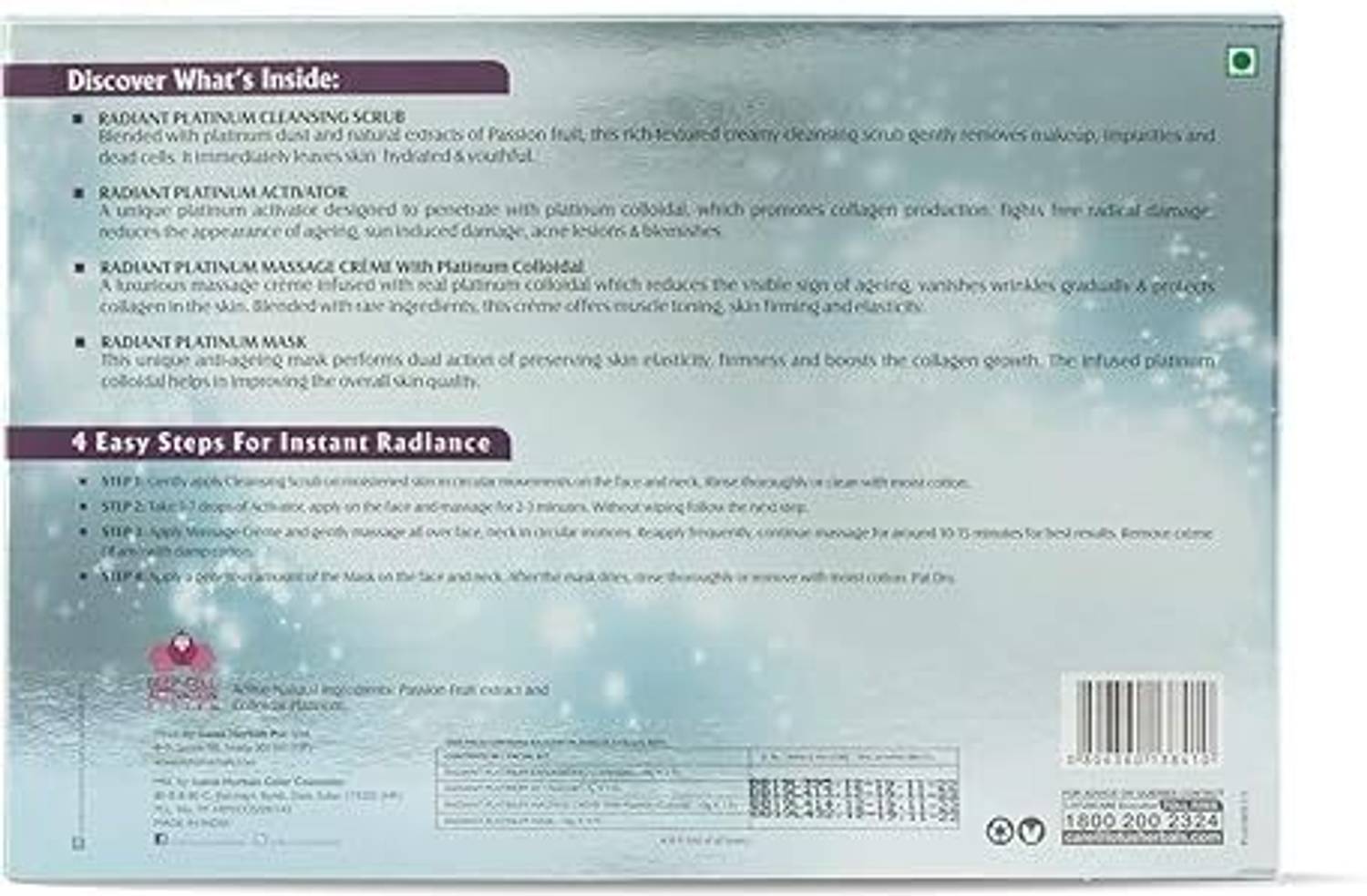 LOTUS Herbals Radiant Platinum Cellular Anti Ageing Facial Kit - Image 2
