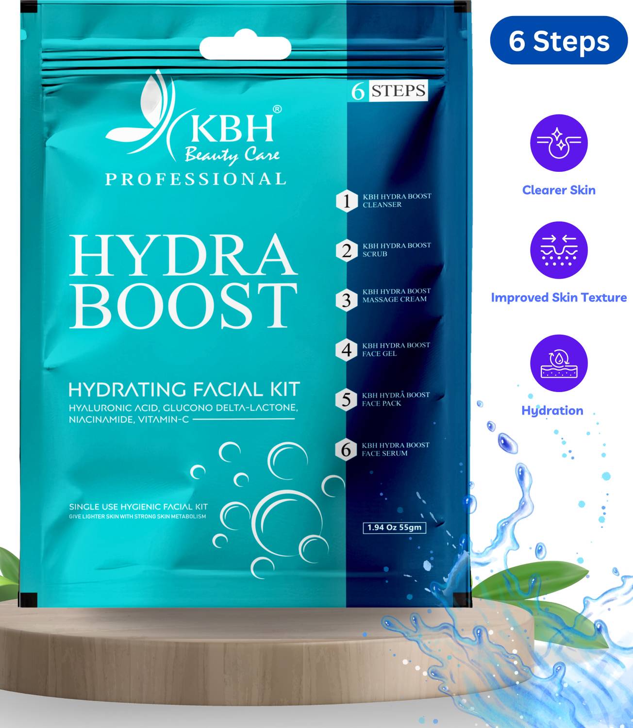kbh Hydra Facial Kit For Hydration with Hyaluronic Acid and Vitam