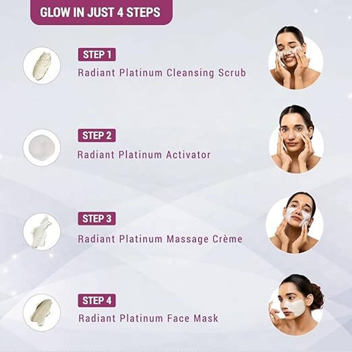 LOTUS Herbals Radiant Platinum Cellular Anti Ageing Facial Kit - Image 3