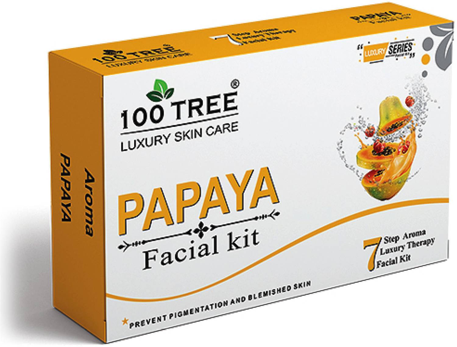100Tree PAPAYA Facial Kit-Instant Glow-7 Step Aroma Luxury Therapy