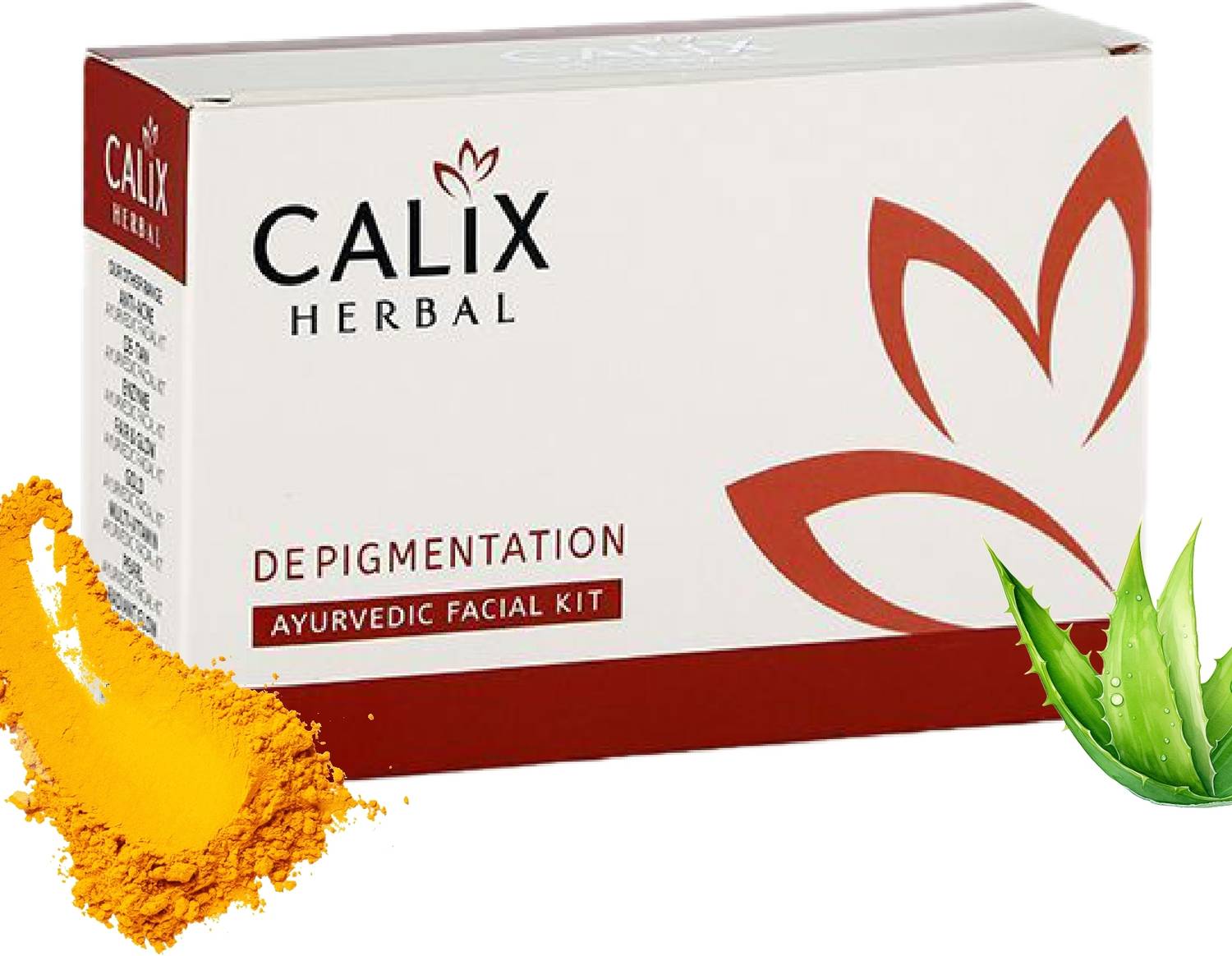calix Herbal Organic De Pigmentation Ayurvedic Facial Kit For Reduce Pigmentation, Blemishes/ Tanning/ Anti-Marks & Spots Removal - Instant Glowing Face For Men & Women All Skin Type - (Set Of 5)