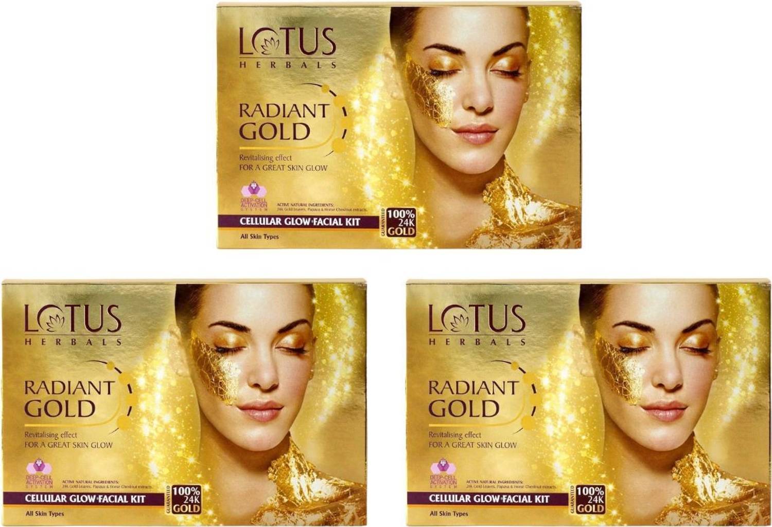 LOTUS HERBALS RADIANT GOLD Cellular Glow Salon Grade Single Faci
