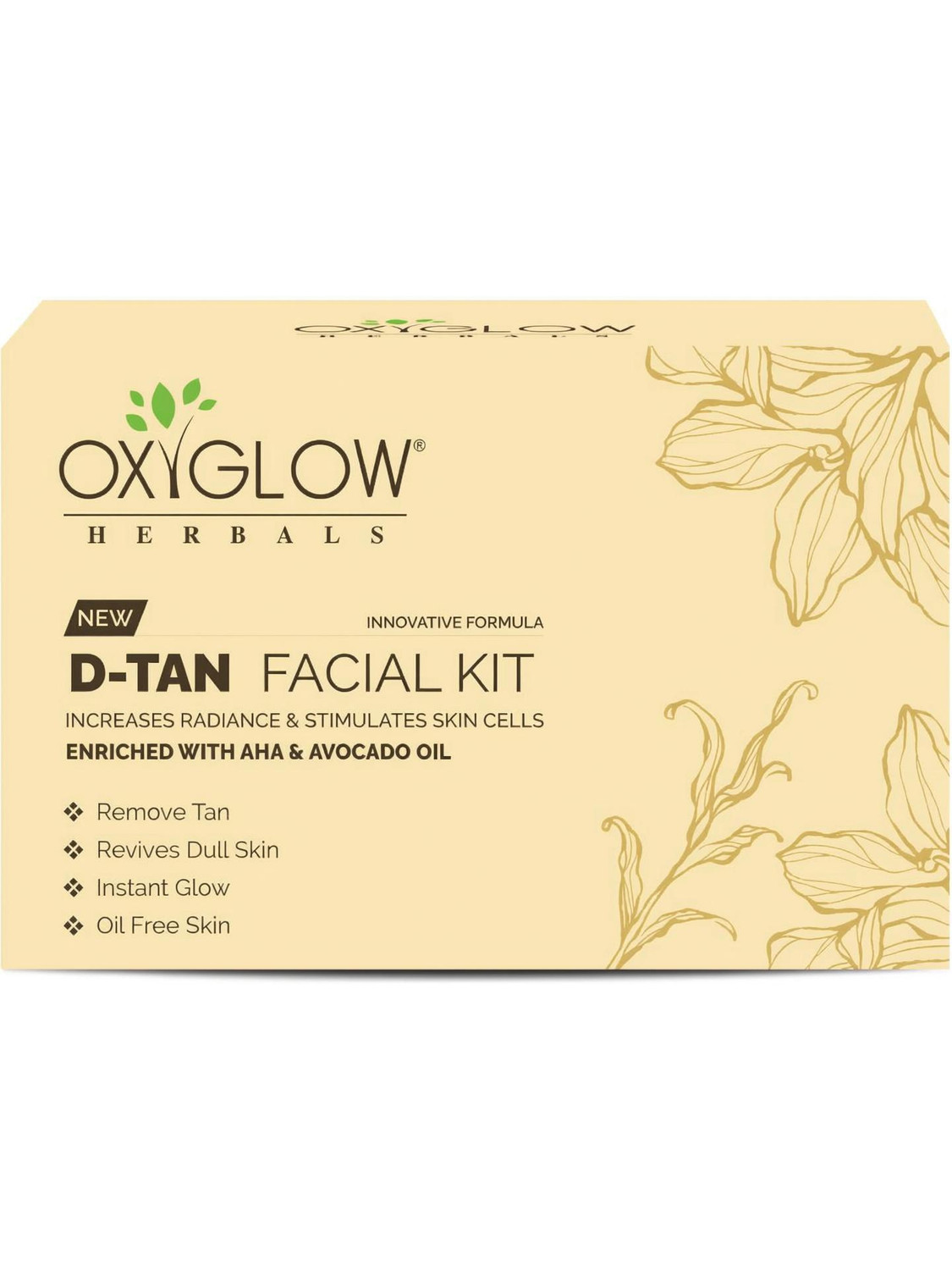 oxy glow herbals D-Tan Facial Kit|Instant Glow|Tan Removal|Oil Free Skin