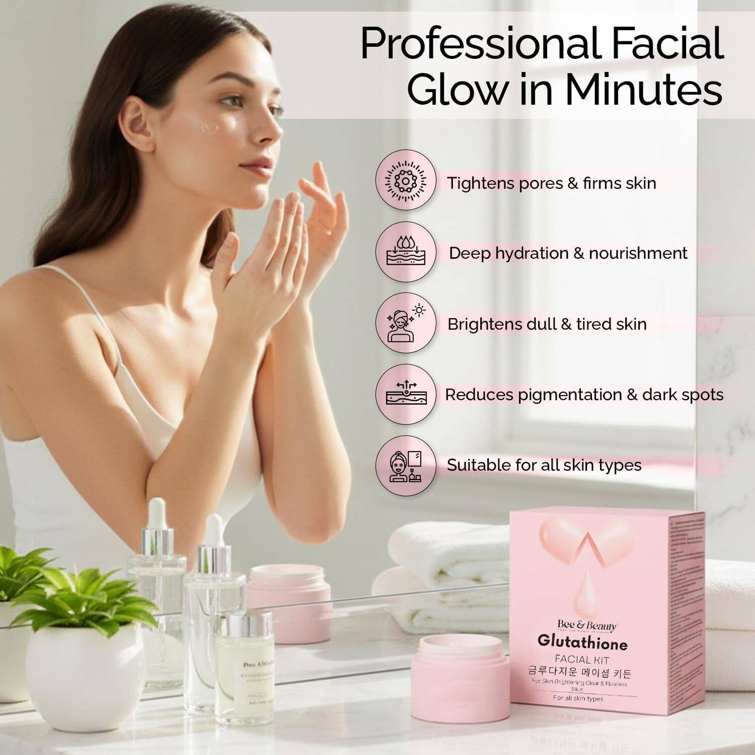 Bee & Beauty - Feel the magic of Honey Glutathione Facial Kit for Clear,  Glowing, Hydrated & Poreless Skin - Price in India, Buy Bee & Beauty