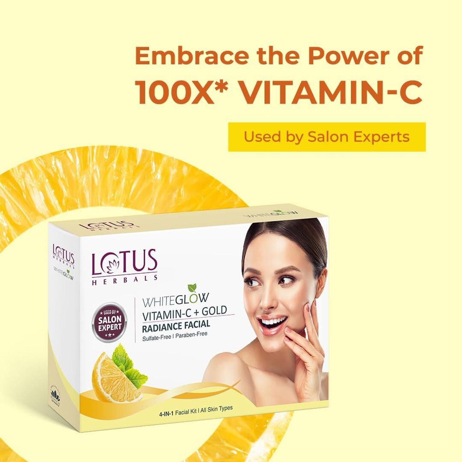 Image of LOTUS HERBALS Whiteglow Vitamin-C + Gold Radiance Facial Kit