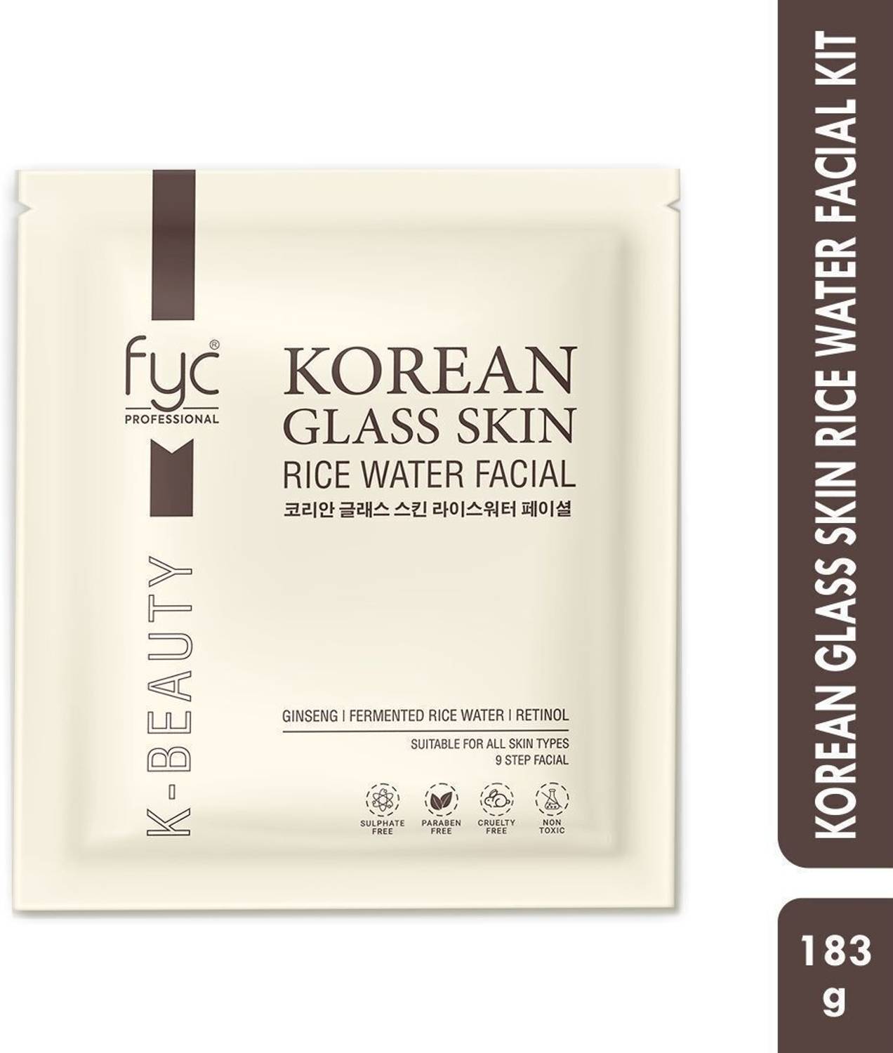 FYC PROFESSIONAL Korean Glass Skin Rice Water Facial Kit 9 Steps