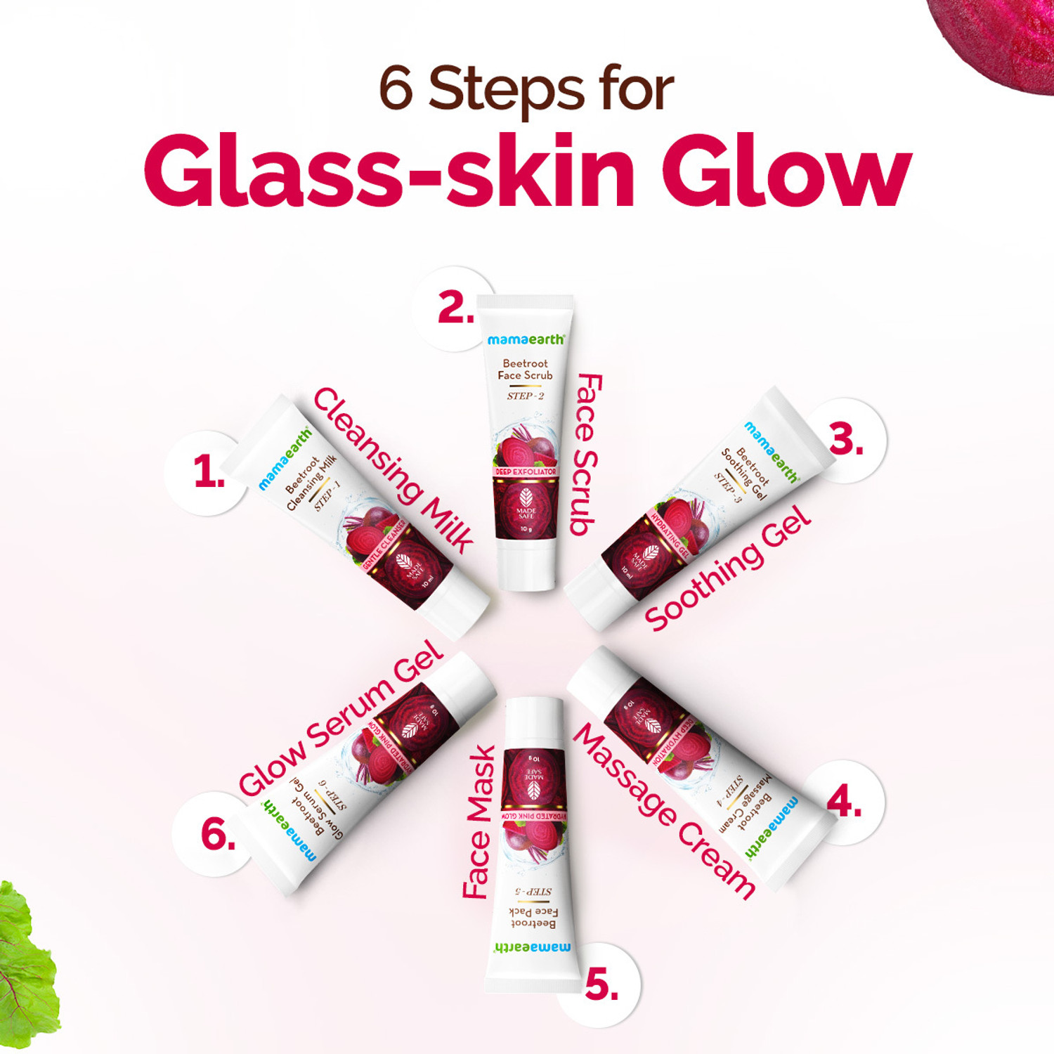 Image of Mamaearth Beetroot Hydraful Facial Kit with Beetroot & Hyaluronic Acid |Hydrated Pink Glow