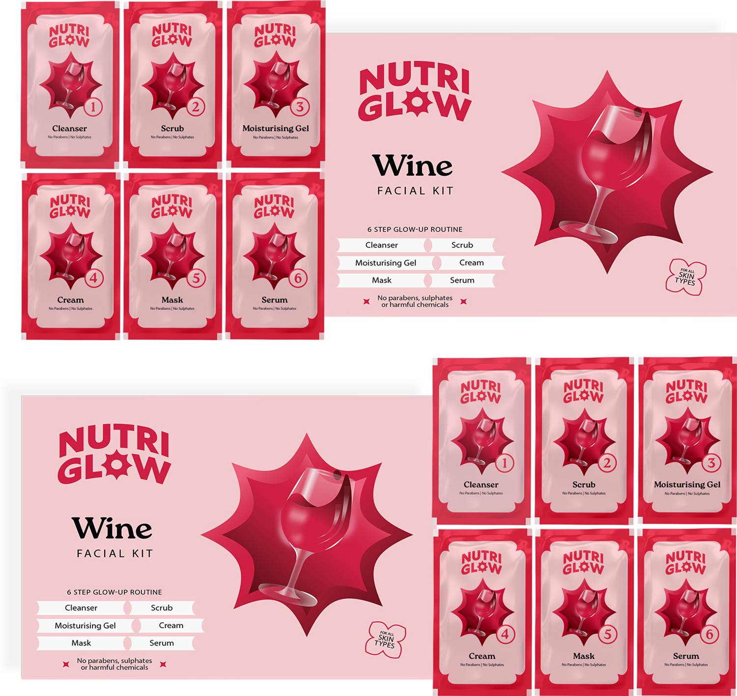 NutriGlow NATURAL'S Set of 2 Advanced Pro Formula Wine Facial Kit