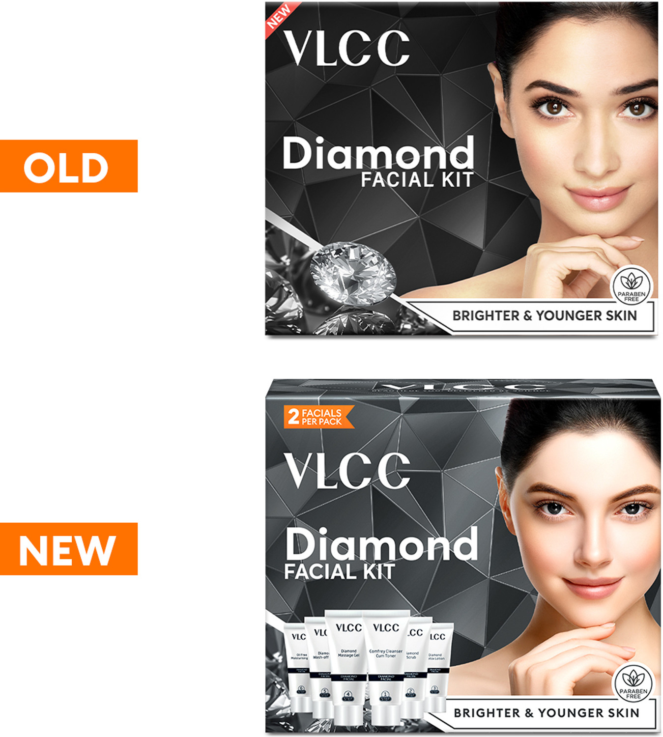Image of VLCC Diamond Facial Kit - Skin purifying with Parlour Glow (Pack of 4)