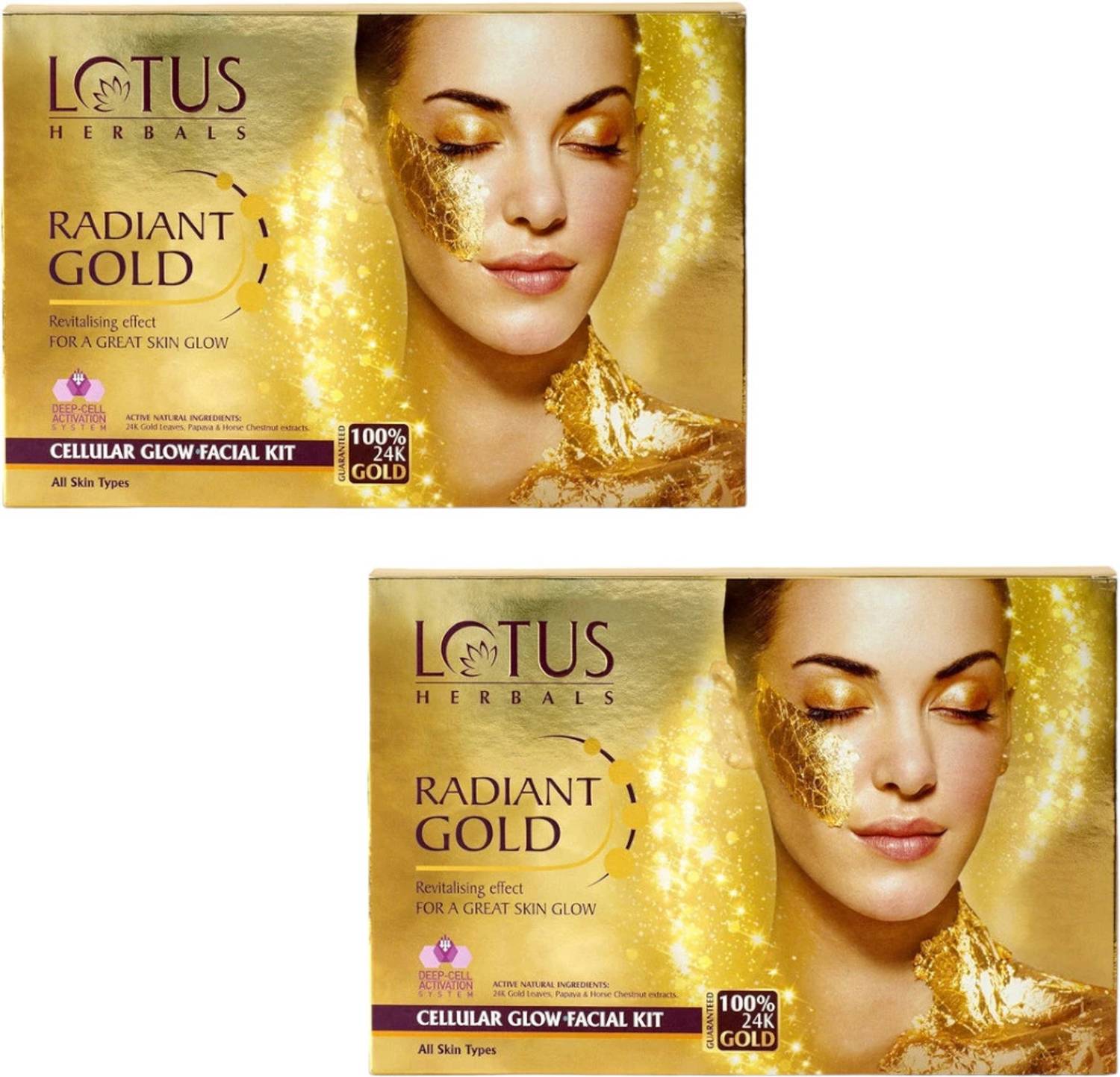 LOTUS HERBALS RADIANT GOLD Cellular Glow Salon Grade Single Faci