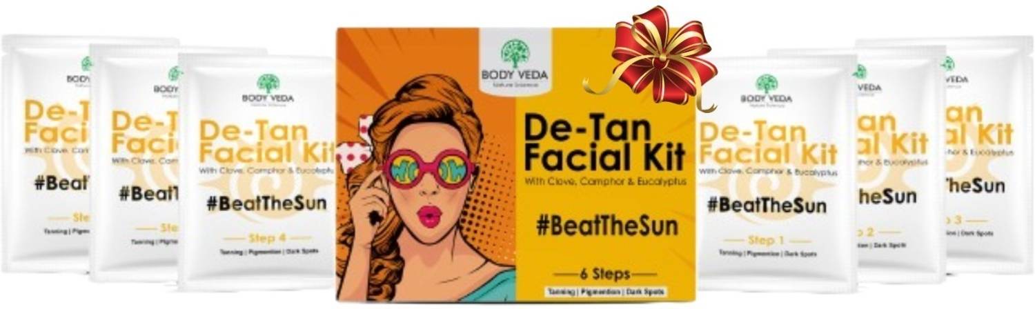 BODY VEDA De-Tan Facial Kit With Clove, Camphor & Eucalyptus Oil