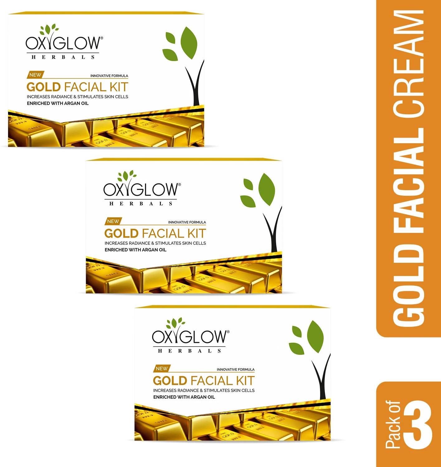 OXYGLOW Gold Facial Kit for Instant Bright & Glowing Skin 150 g (