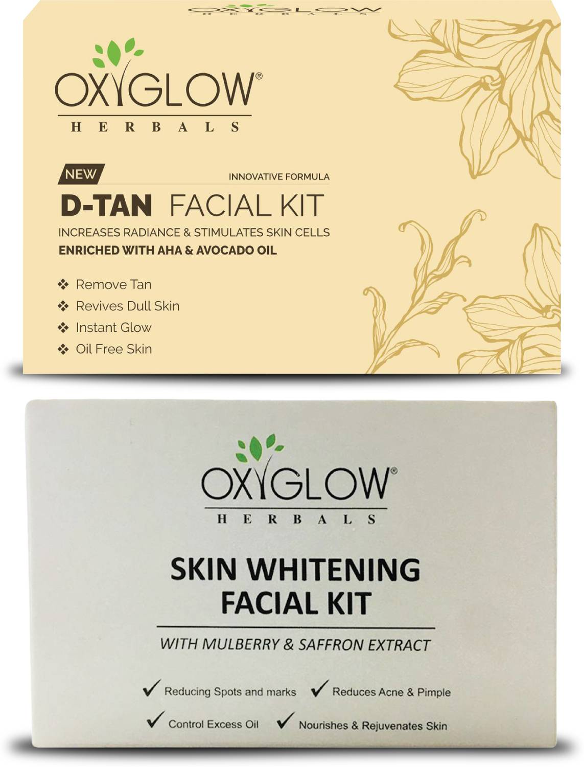 oxy glow herbals D-Tan Facial Kit 50 Gm & Skin Whitening Facial K