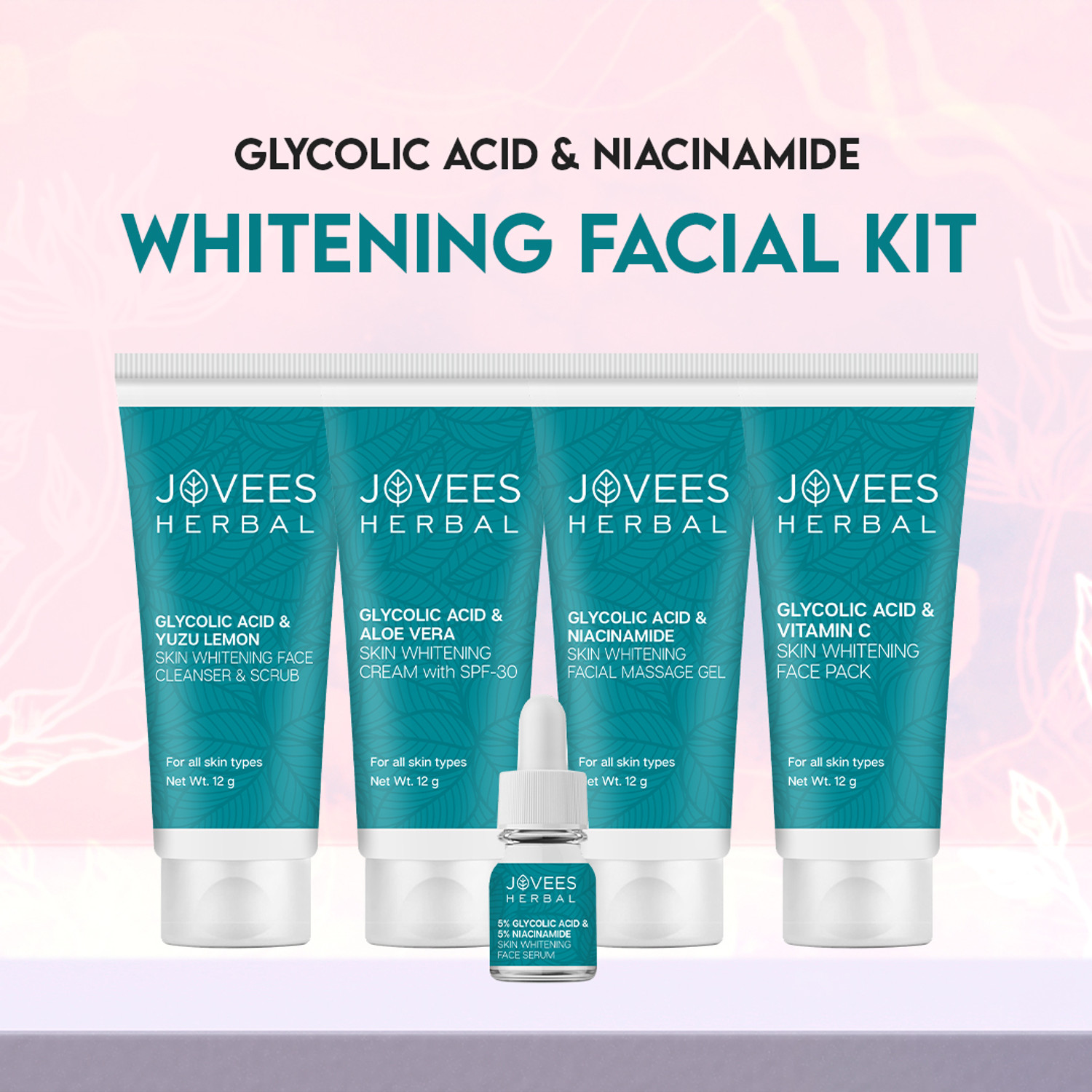 Image of Jovees Herbal Glycolic Acid & Niacinamide Whitening Mini Facial Kit For Brighter Skin