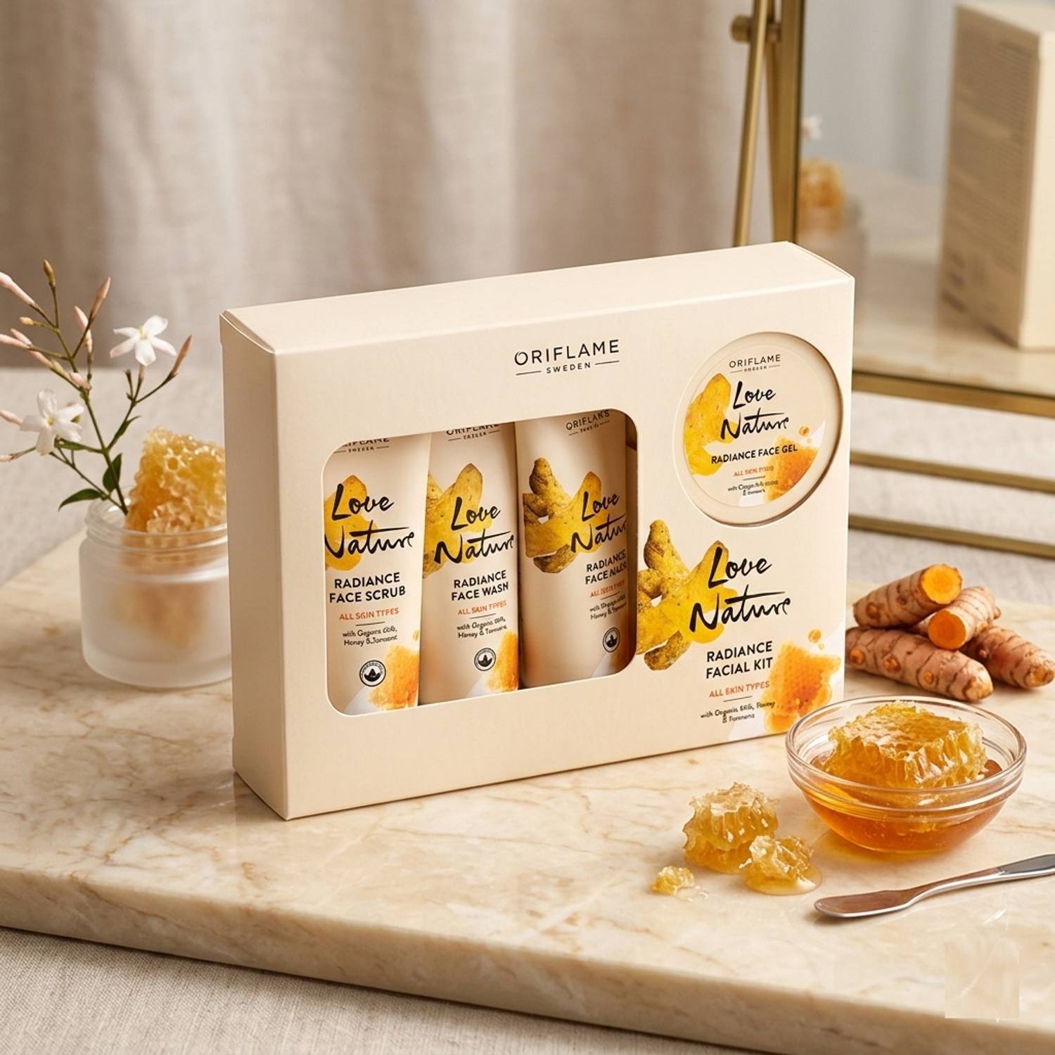 Oriflame Love Nature Radiance Facial Kit With Organic Milk, Honey