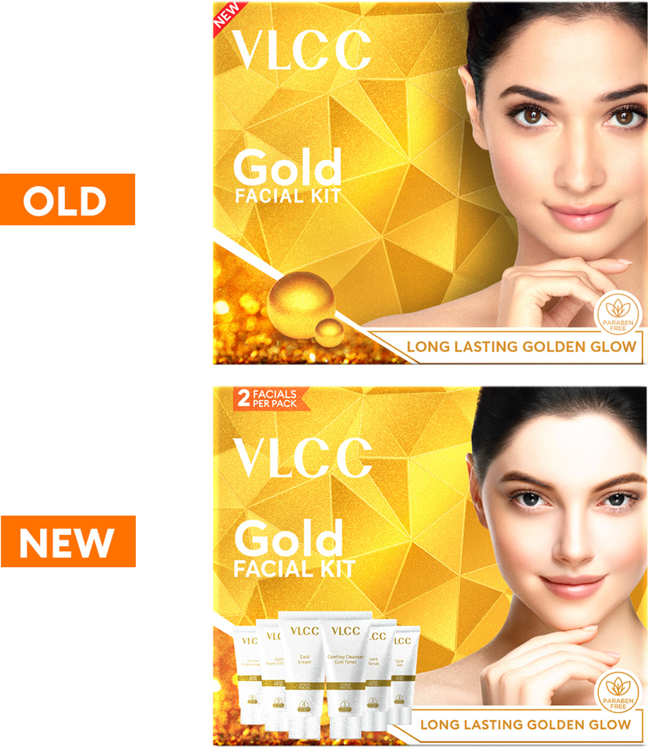 Image of VLCC Gold Facial Kit. Bright & glowing skin - Parlour Glow