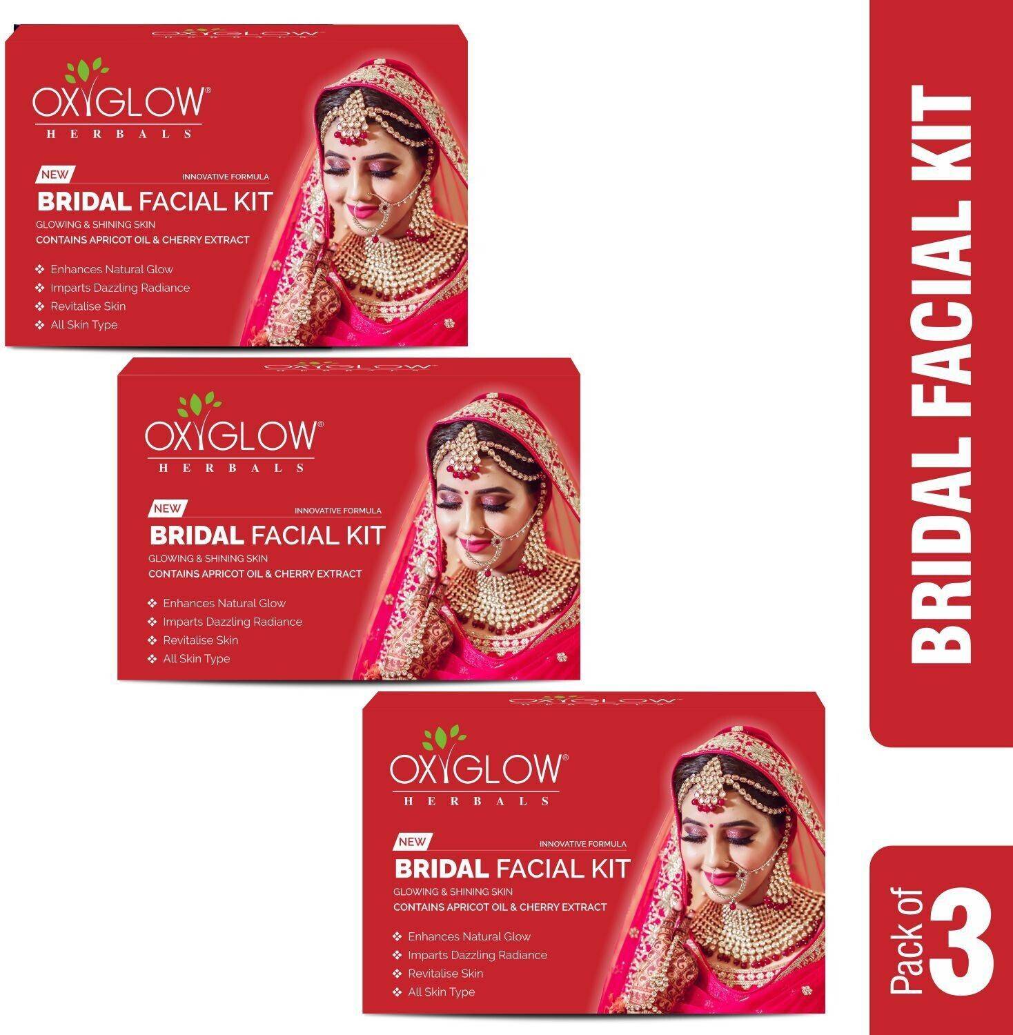 OXYGLOW Herbals Bridal Facial Kit 53 Gm (Pack of 3) 159 g (3 x 53