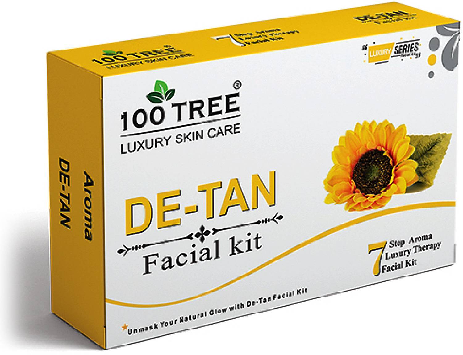 100Tree DE-TAN Facial Kit-Instant Glow-7 Step Aroma Luxury Therapy