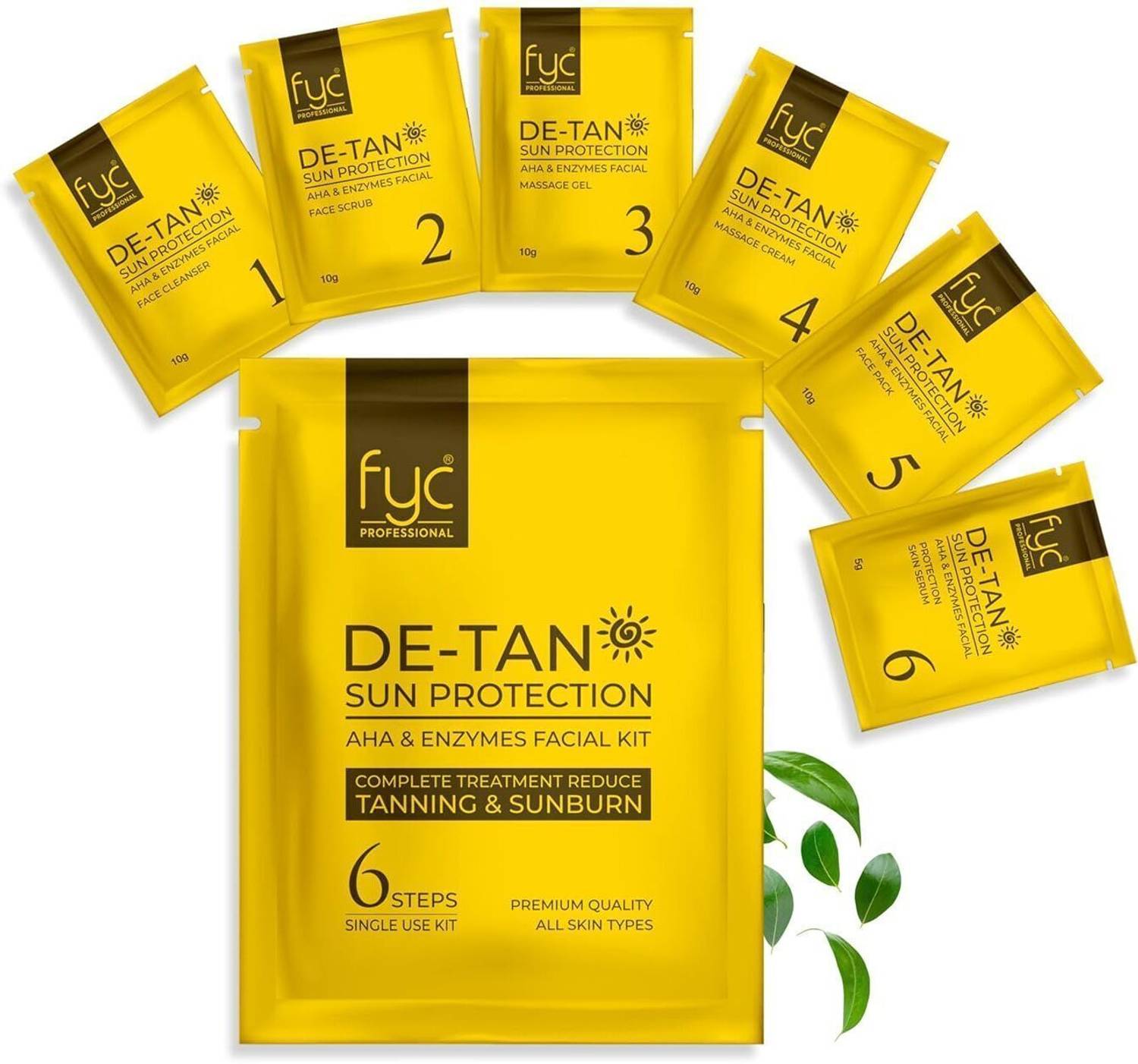 FYC PROFESSIONAL De-Tan Sun Protection AHA & Enzymes Facial Kit 1