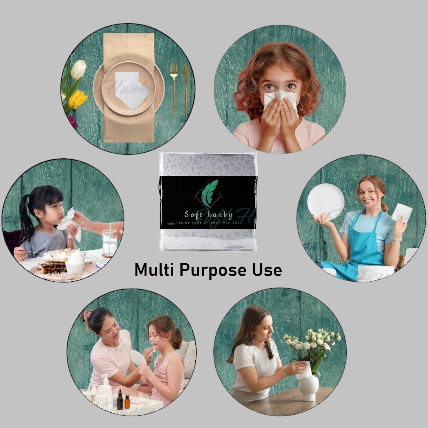 Image of Softhanky Premium Quality Tissue Paper Napkin | 100% virgin Pulp (840 Tissues)