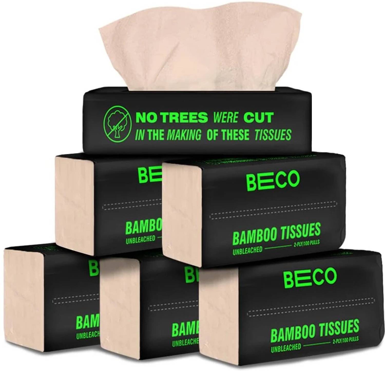 Beco Bamboo Super Soft Facial Tissue 100 Pulls-2 ply 100% Natural & Ecofriendly