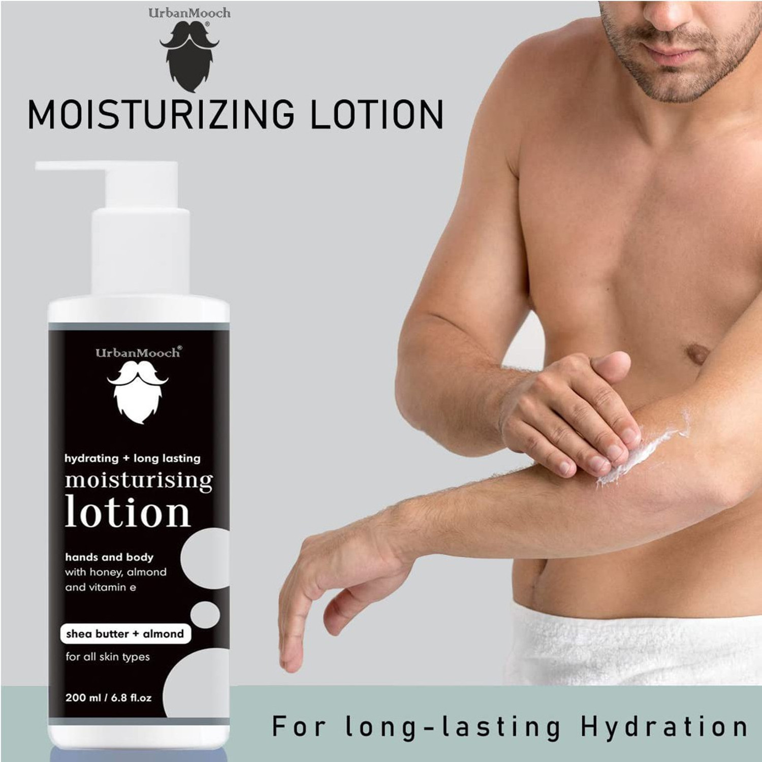 Image of UrbanMooch Sunscreen - SPF 50 PA+++ Sunscreen Body Lotion for Enriched With Honey & Almond, 24hr Moisturization-Men