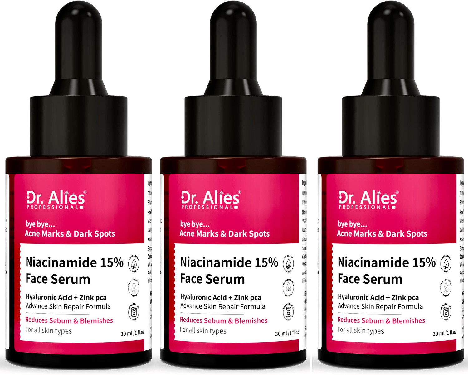Image of Dr. Alies Professional 15% Niacinamide Face Serum for Acne Marks | Blemish-Free with Hyaluronic Acid