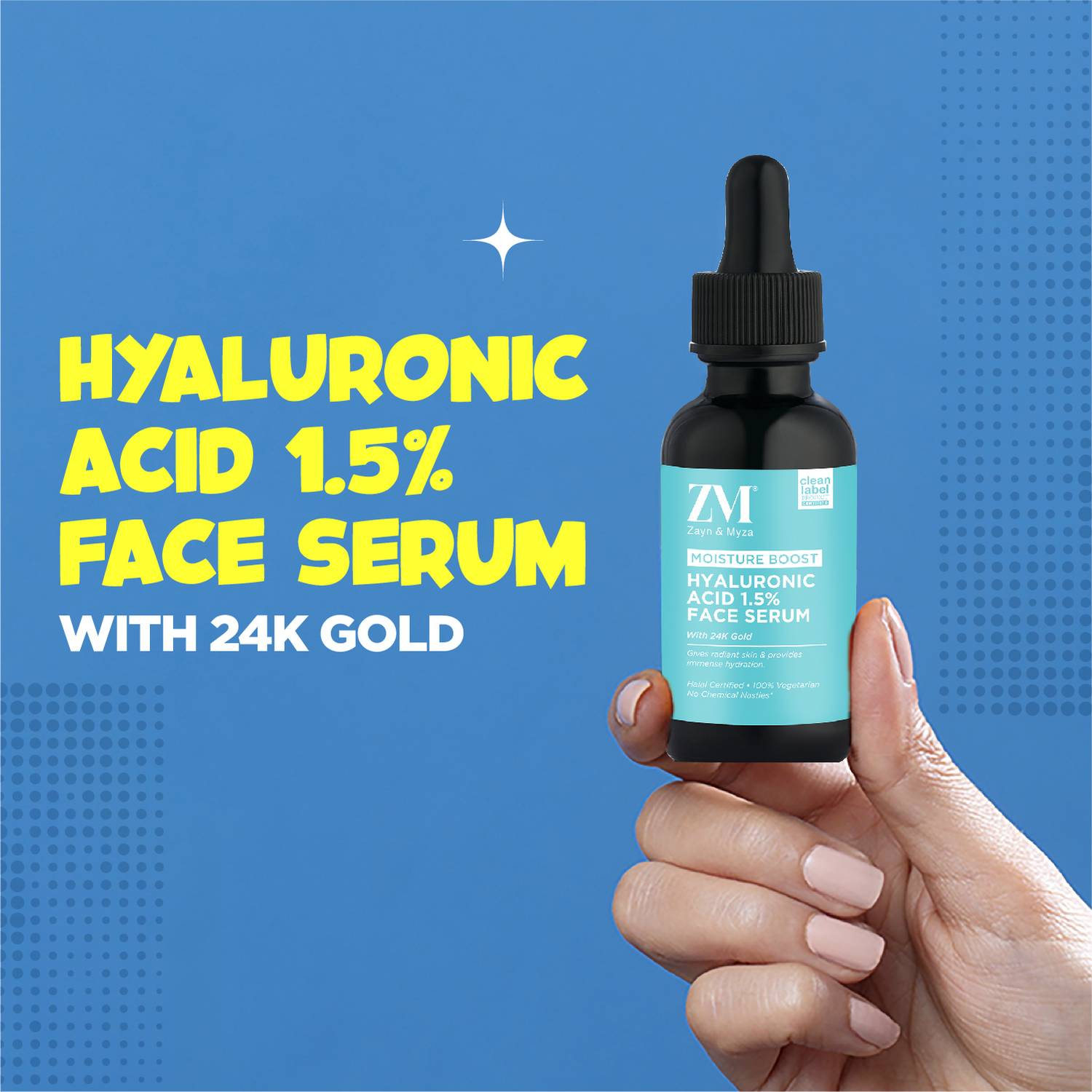 ZM Zayn & Myza Hyaluronic Acid 1.5% with 24k Gold Face Serum, Skin