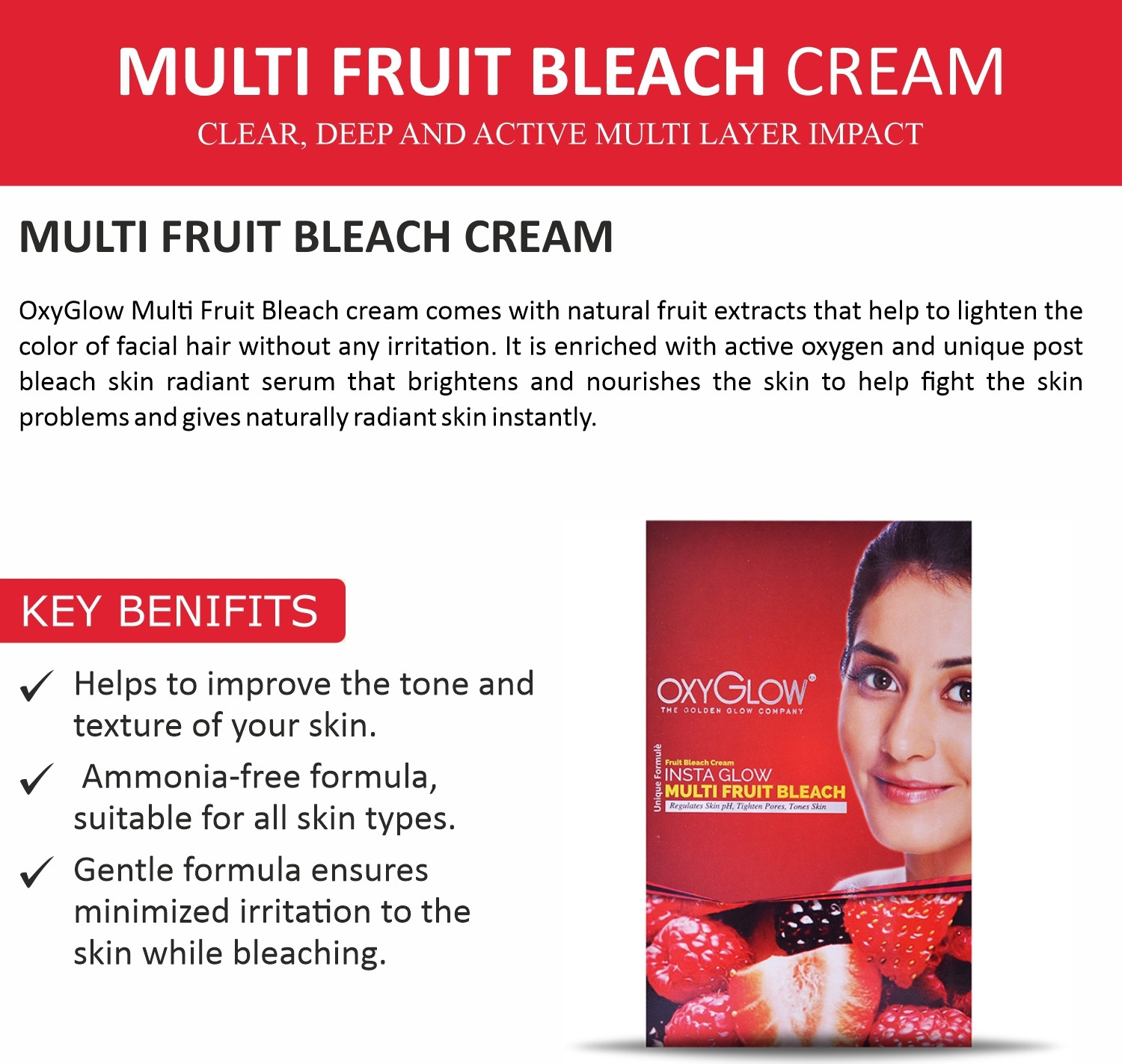 Image of OXYGLOW Fruit Bleach Cream